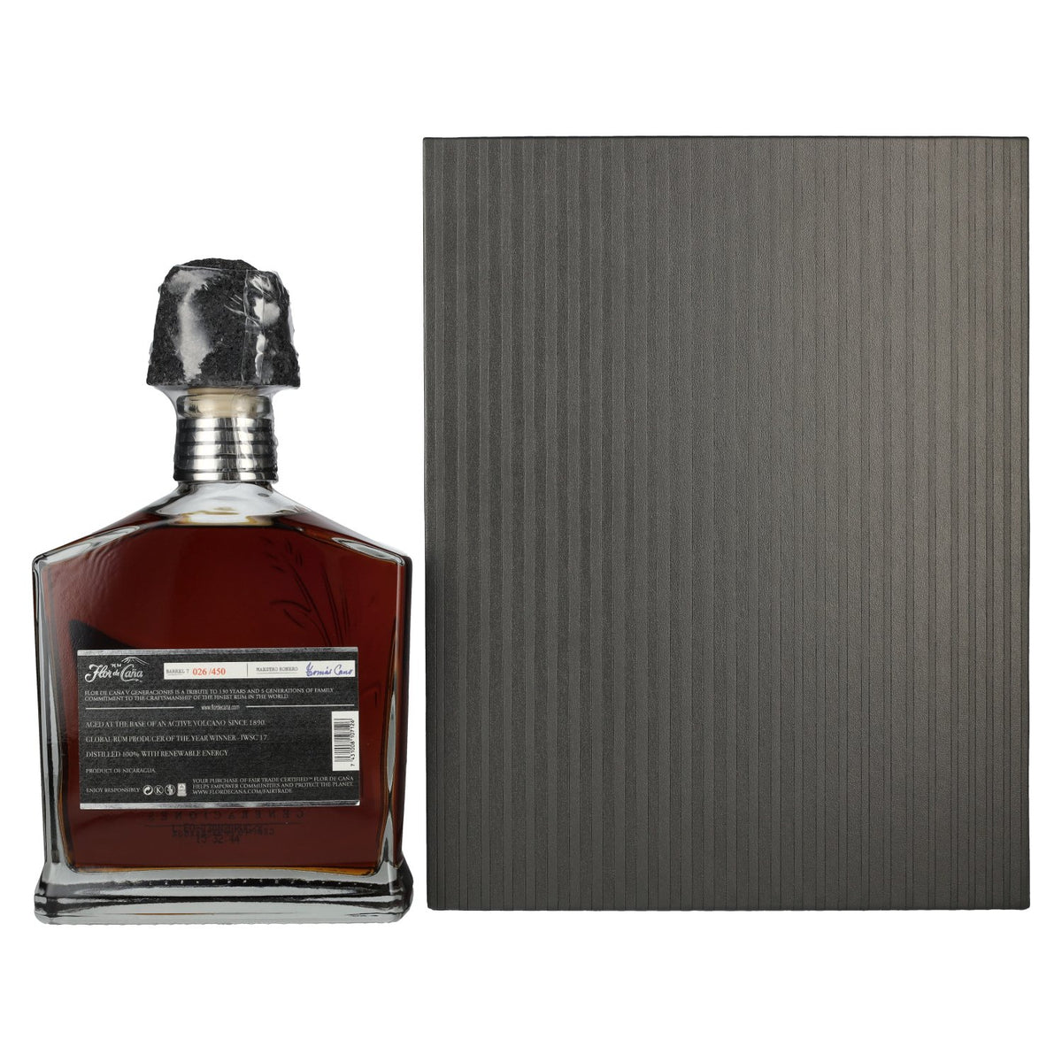 Flor de Caña 30 Years Old V Generaciones Single Barrel 1988 45% Vol. 0,7l in Geschenkbox mit 2 Stielgläsern