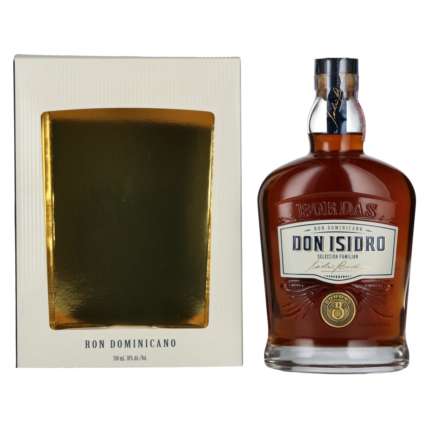 Don Isidro Selección Familiar Ron Dominicano 38% vol. 0,7l en boîte cadeau
