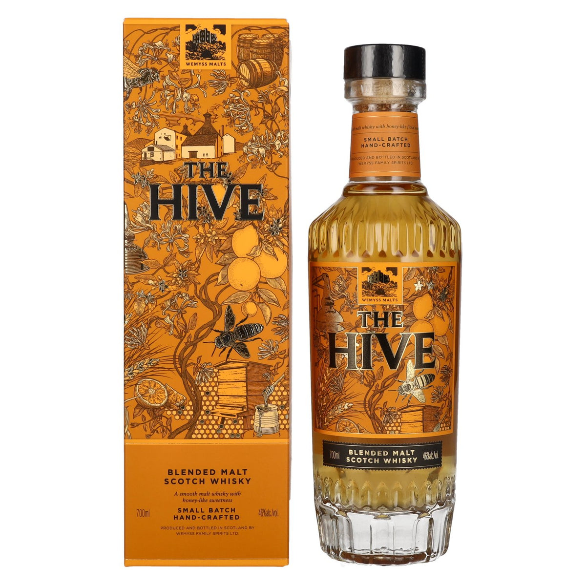 Wemyss Malts THE HIVE, whisky écossais blended malt 2020, 46 % vol., 0,7 l, dans un coffret cadeau