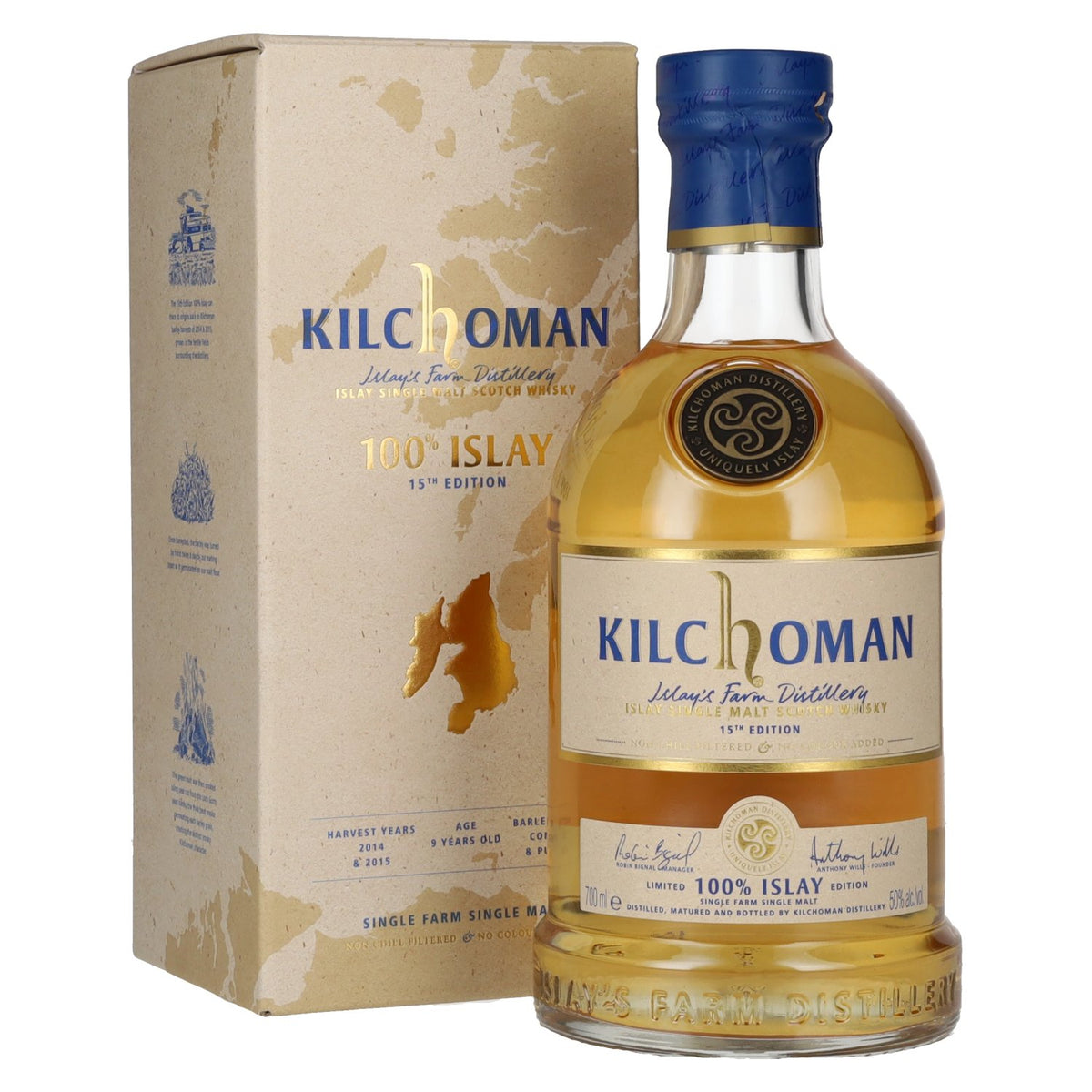 Kilchoman 100% Islay 15th Edition Single Malt Scotch Whisky 50% Vol. 0,7l in Geschenkbox