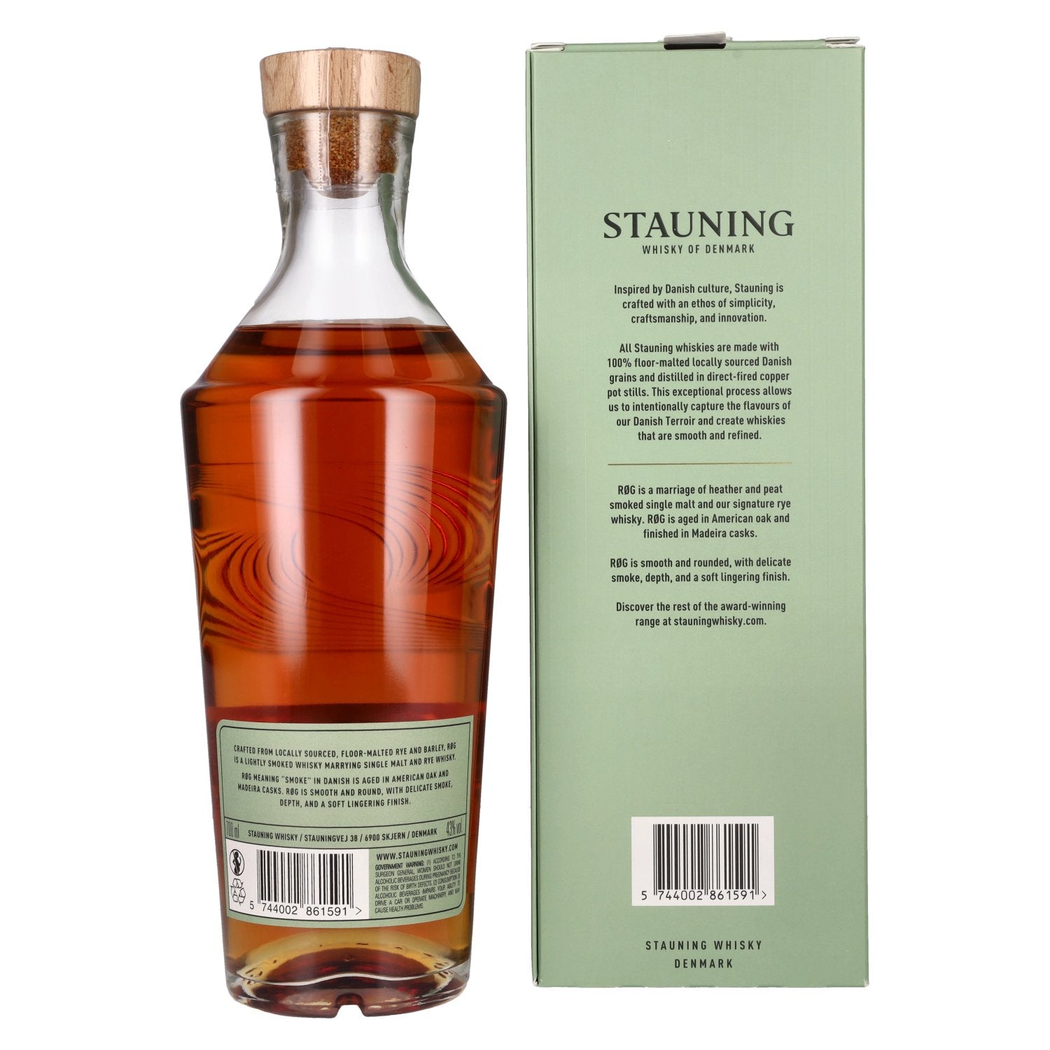 Stauning RØG Smoked Danish Whisky 43% Vol. 0,7l in gift box