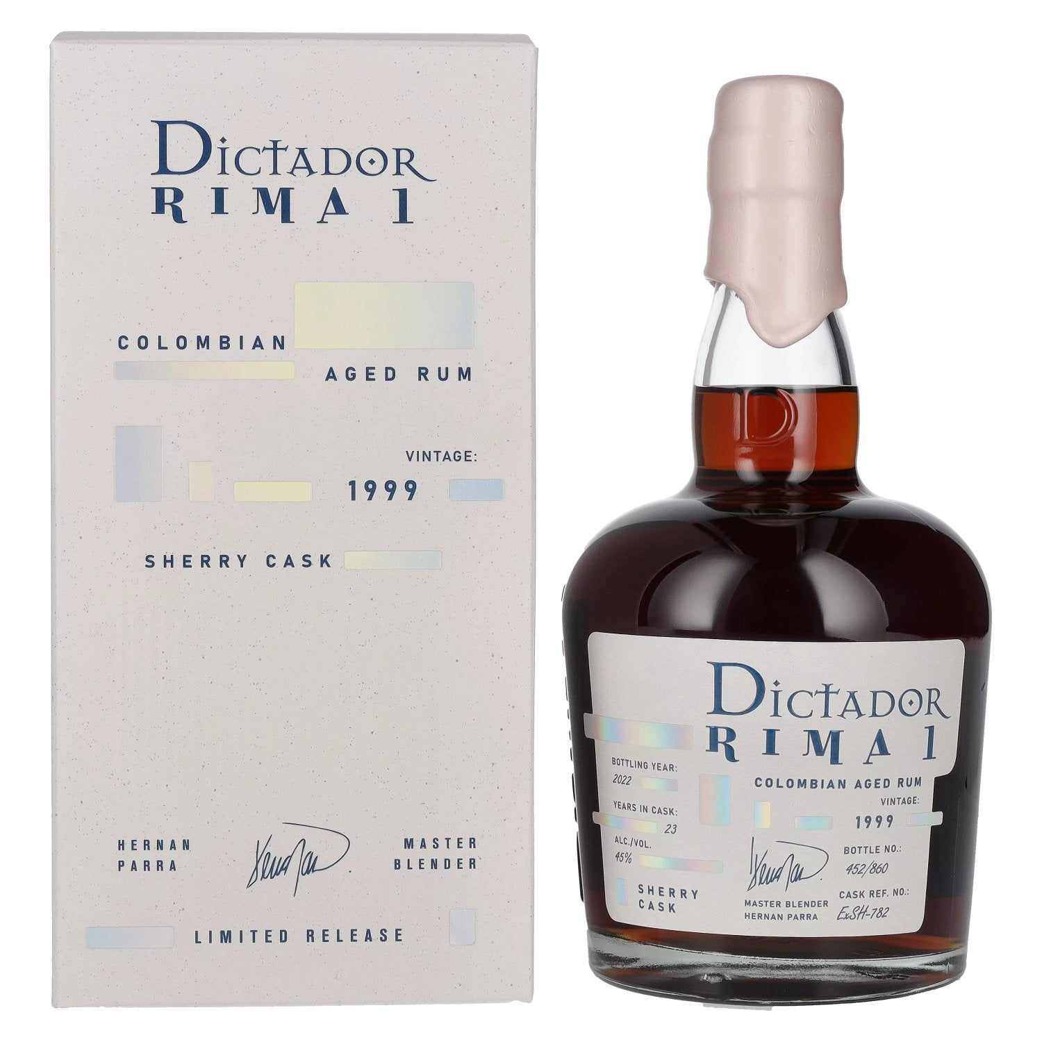 Dictador RIMA 1 23 ans d'âge, vieillissement en fût de sherry, millésime 1999, 45 % vol., 0,7 l, dans un coffret cadeau