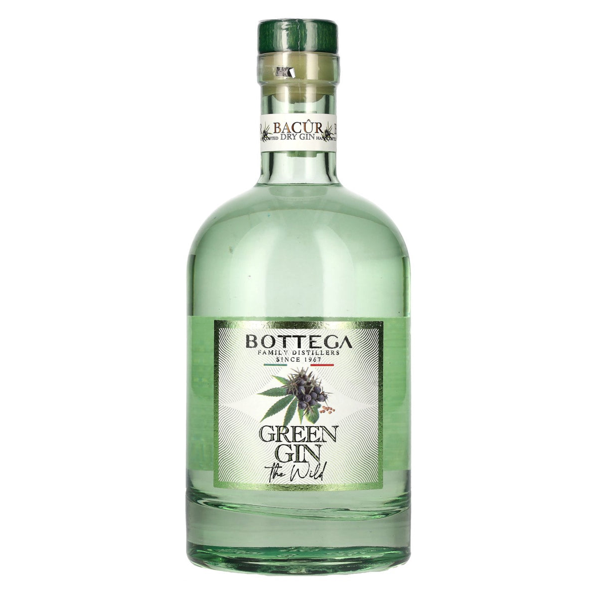 Bottega BACÛR De Wilde Groene Gedistilleerde Droge Gin 40% Vol. 0,7l