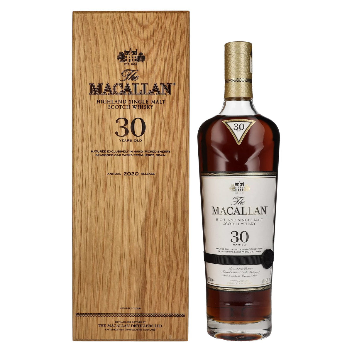 The Macallan 30 Years Old SHERRY OAK 2020 43% vol. 0,7 l in houten kist