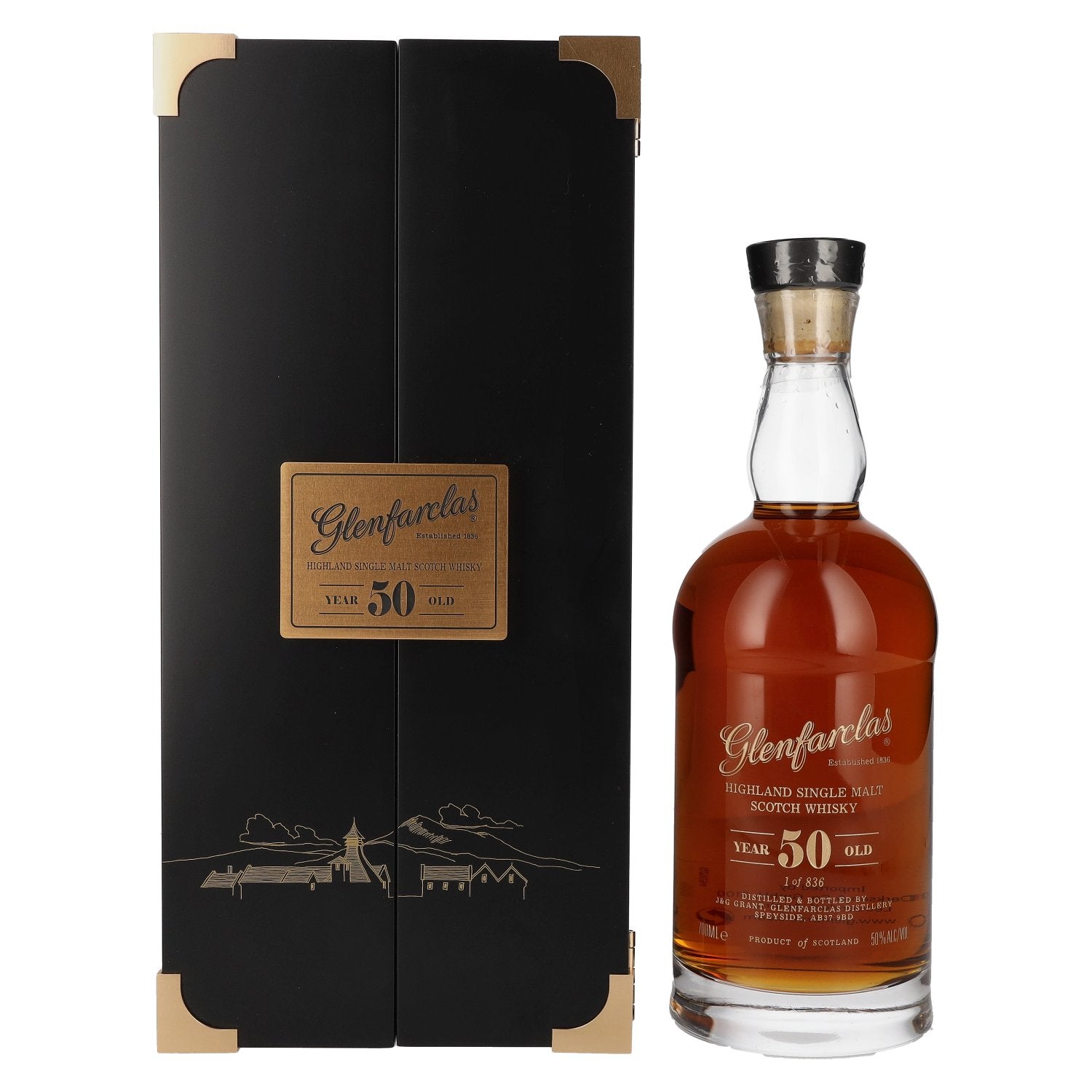 Glenfarclas 50 Years Old Highland Single Malt Scotch Whisky 50% Vol. 0,7l in geschenkverpakking