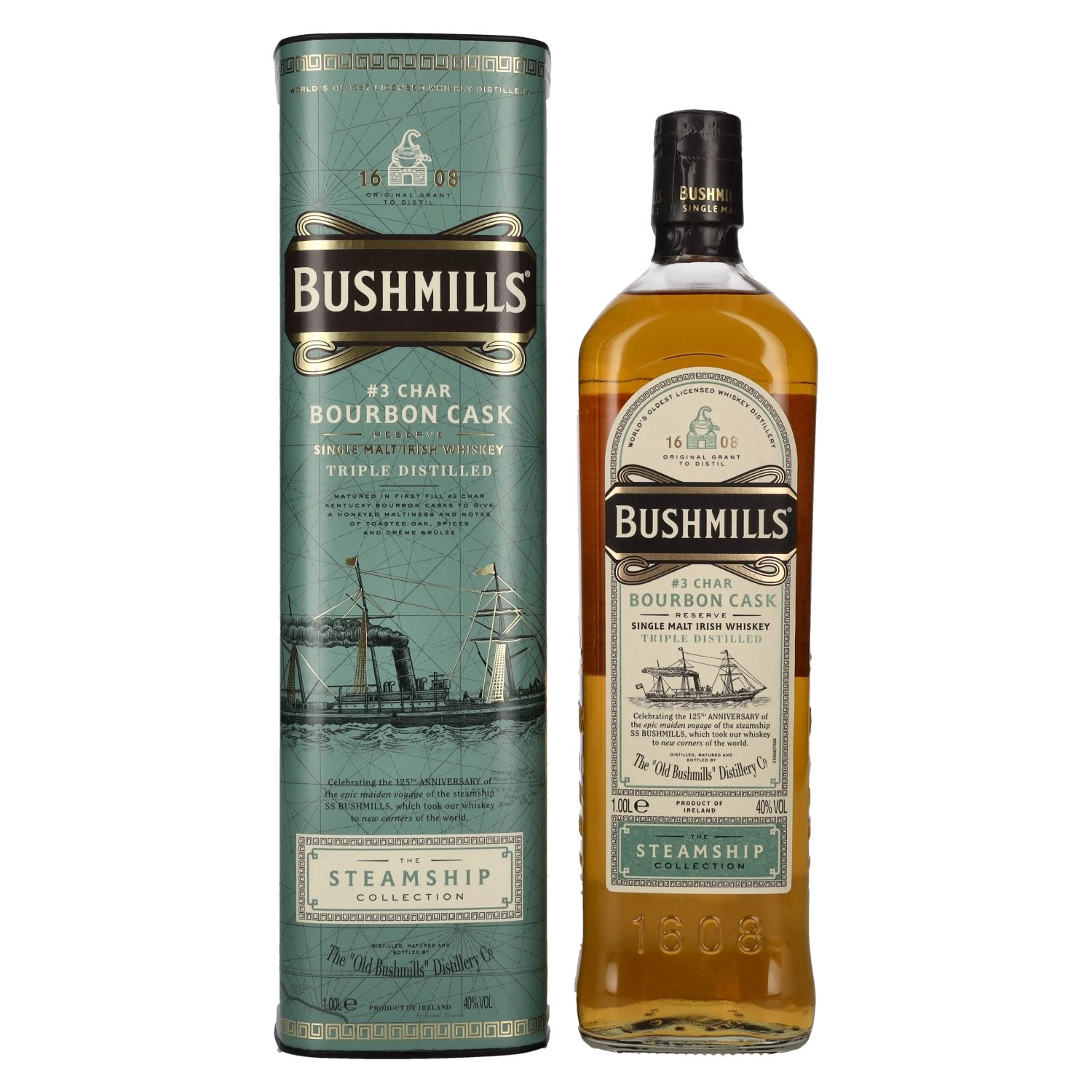 Bushmills CHAR BOURBON CASK Reserve The Steamship Collection 40% Vol. 1l in geschenkverpakking