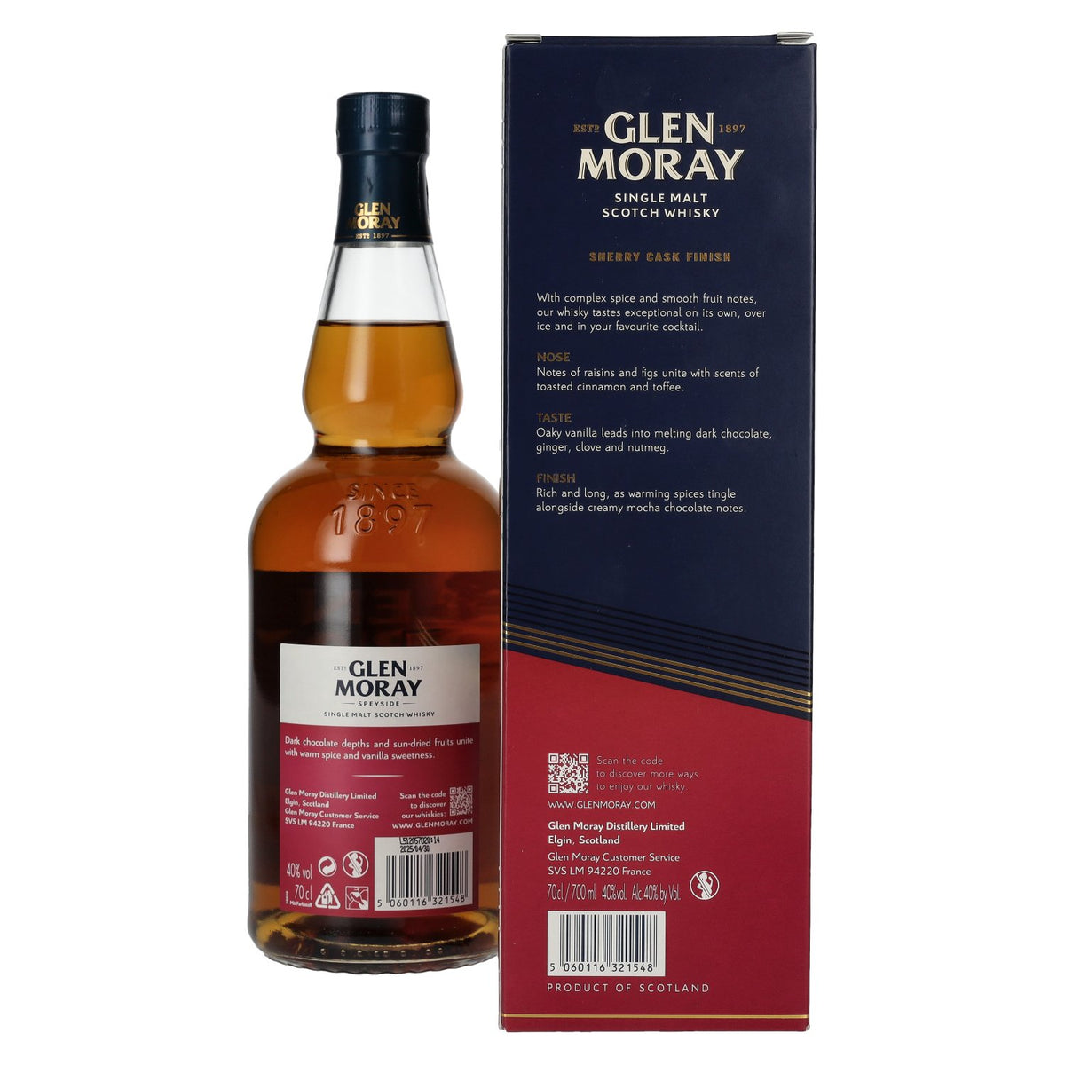 Glen Moray Double Cask Sherry Cask Finish 40% Vol. 0,7l in Geschenkbox