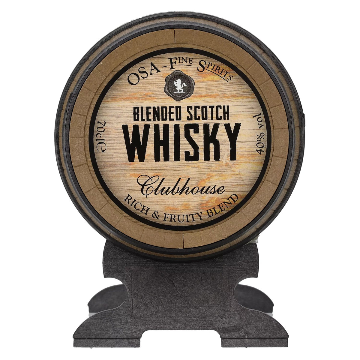 OSA Fine Spirits CLUBHOUSE Blended Scotch Whisky 40% Vol. 0,7l in een whiskyvat