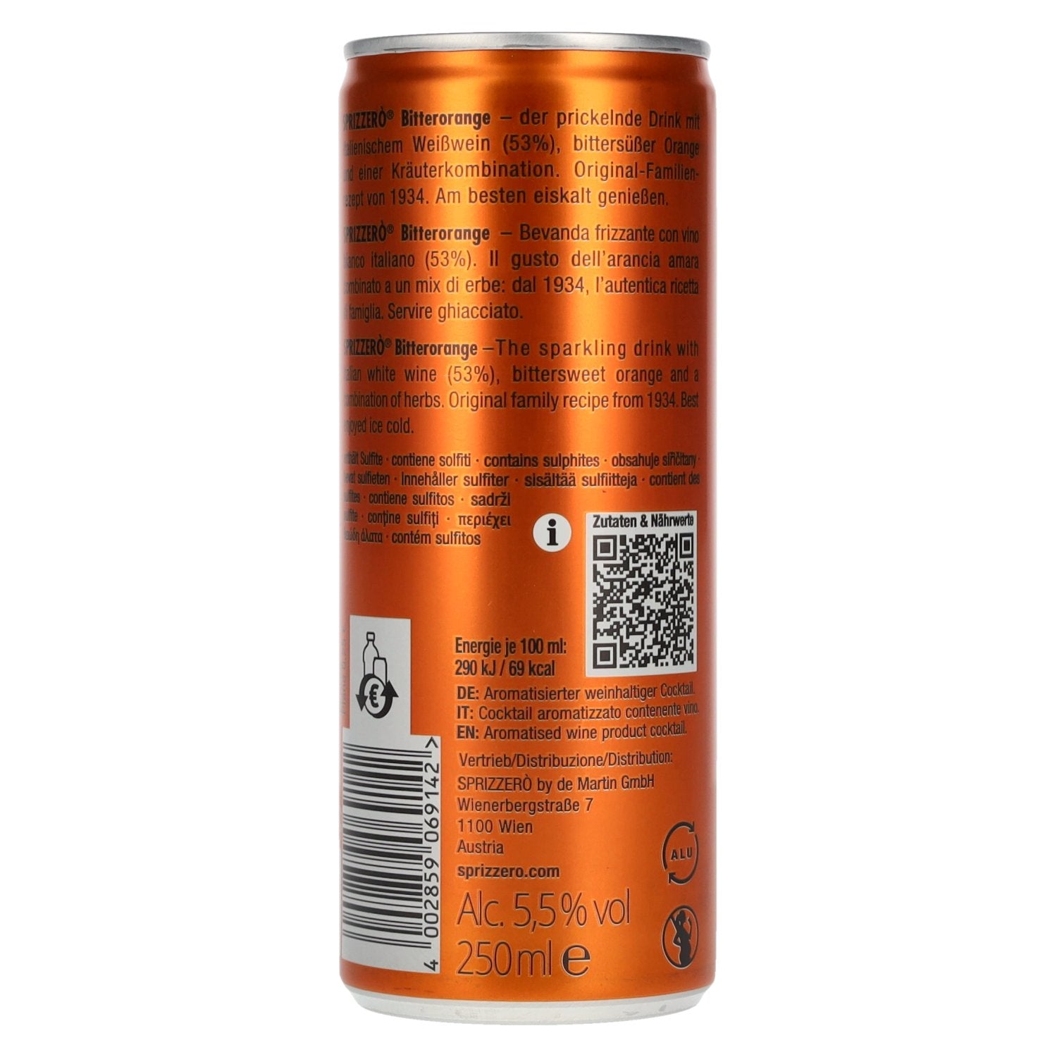 Sprizzerò Sprizz Bitterorange 5,5% Vol. 12x0,25l Dosen Pfand