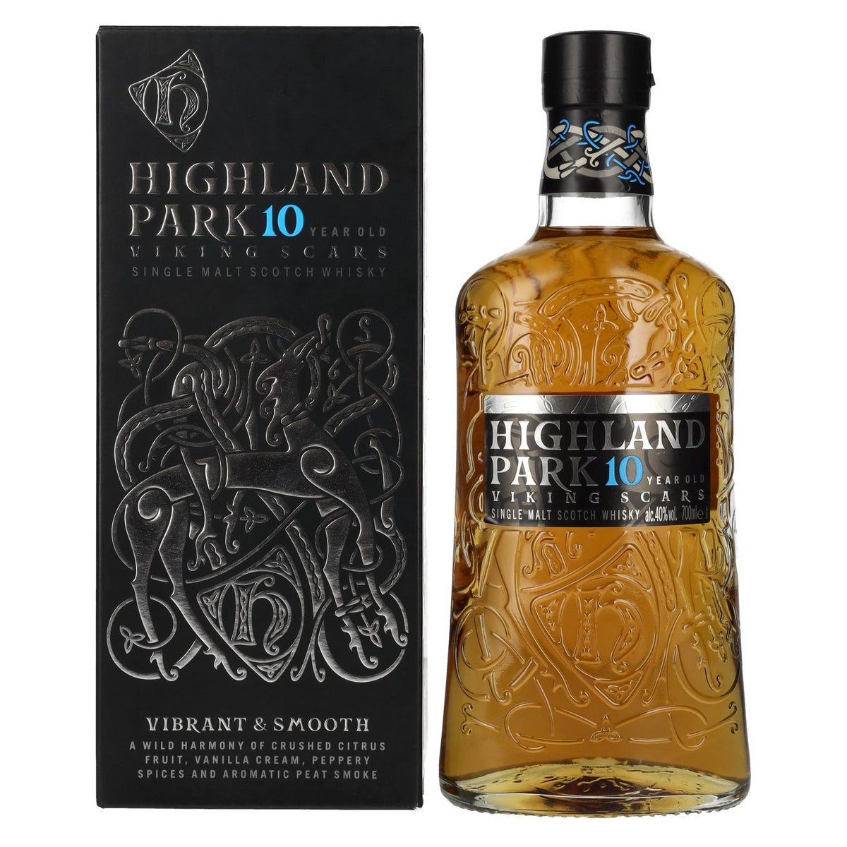 Highland Park 10 ans d'âge VIKING SCARS 40 % vol. 0,7 l dans un coffret cadeau