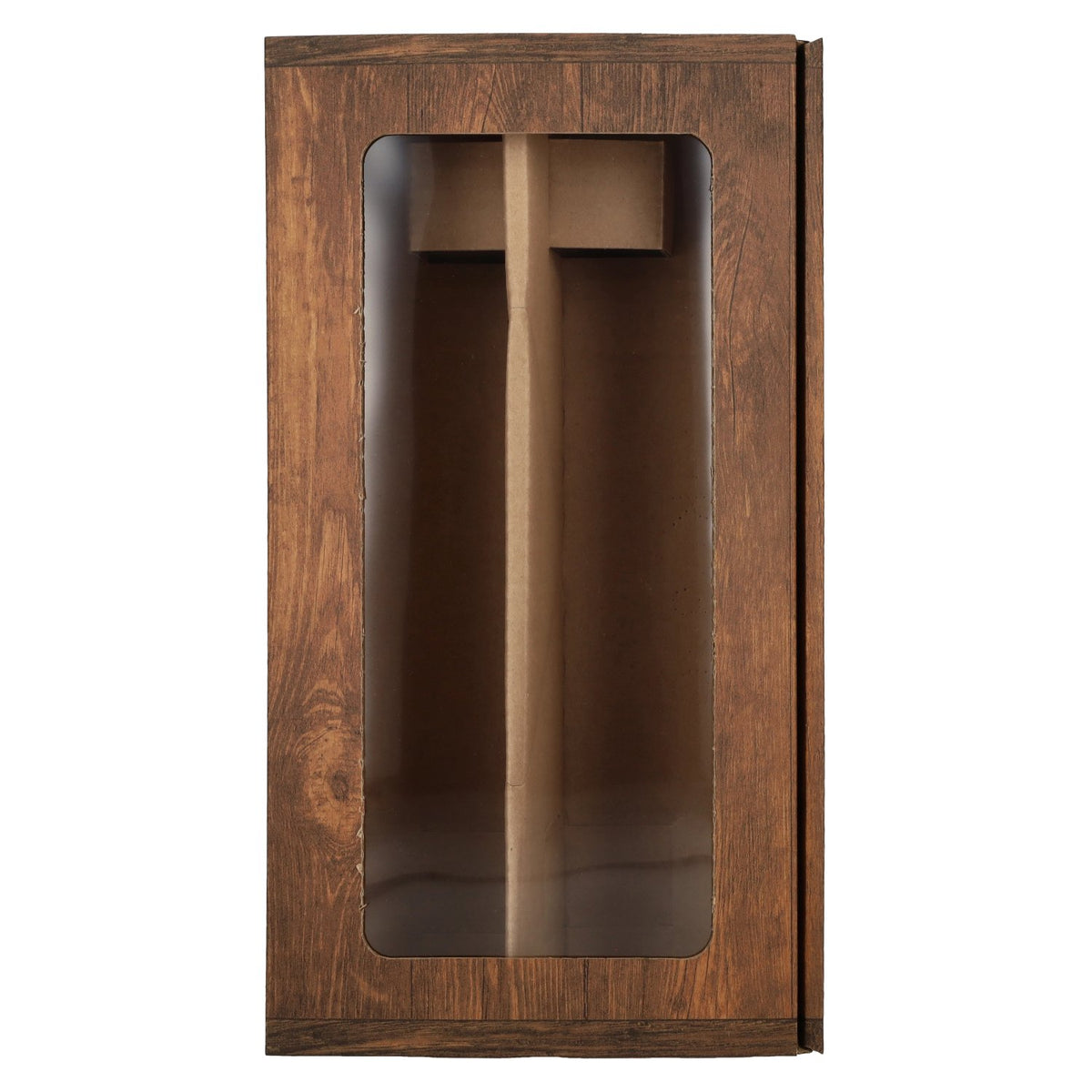 Vintage wood-look gift box with window, pack of 2