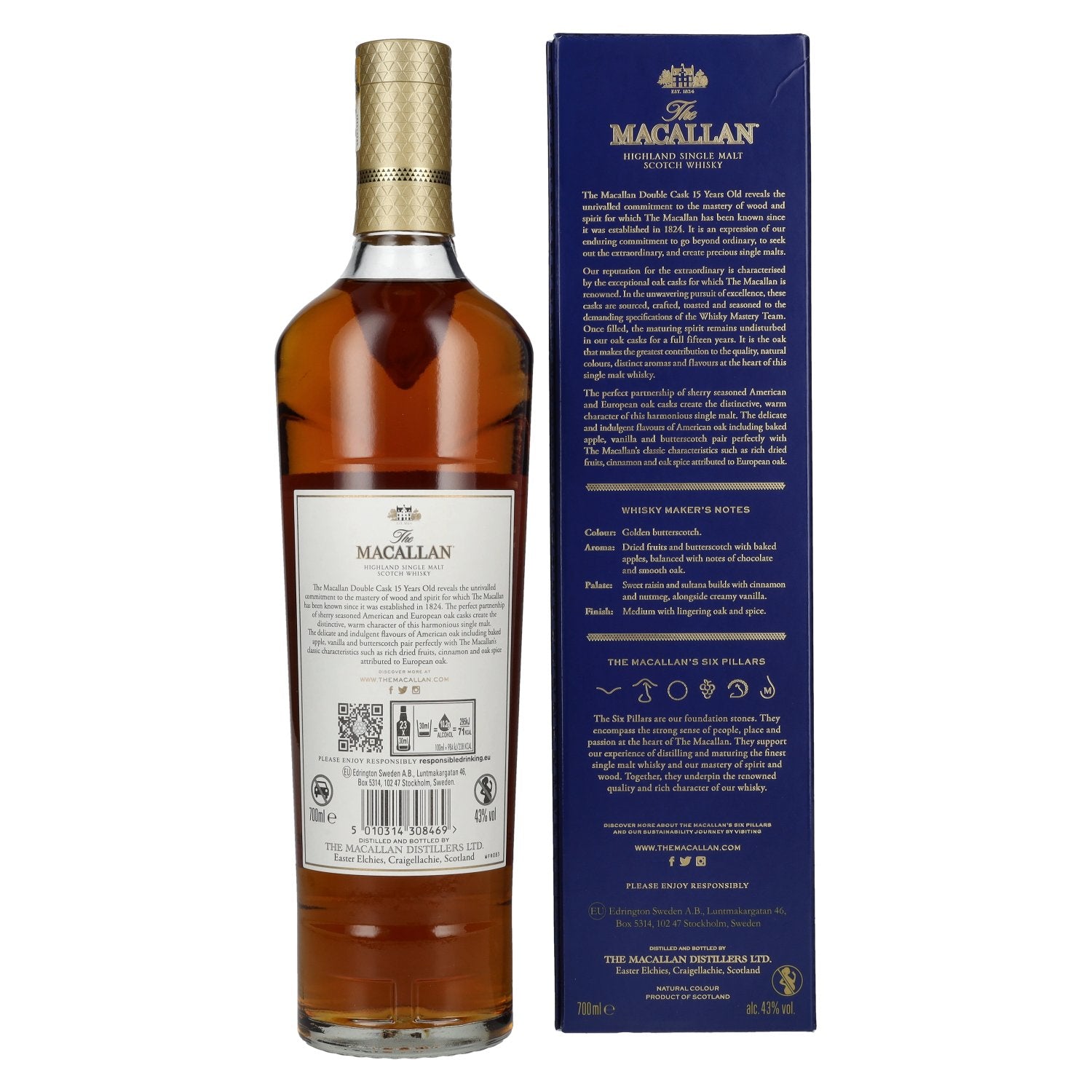 The Macallan 15 Years Old DOUBLE CASK 43% vol. 0,7l en coffret cadeau