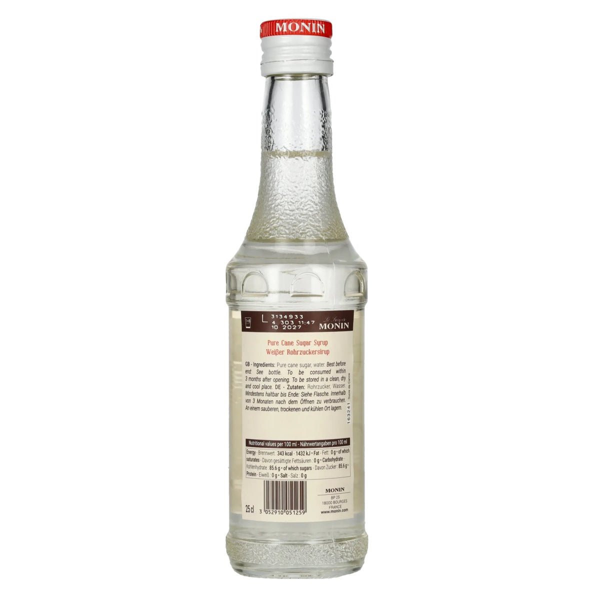 Monin Cane Sugar Syrup 0.25 l