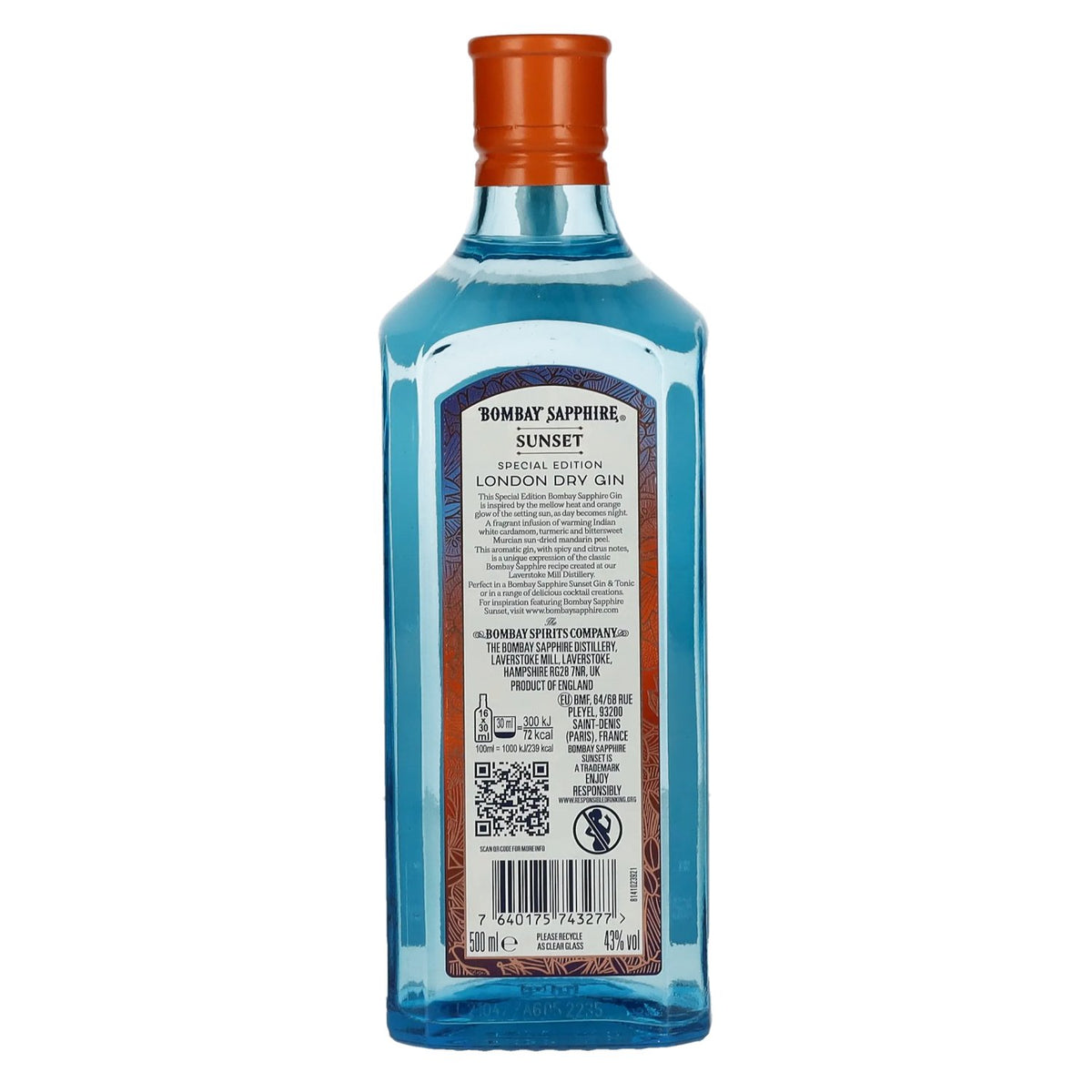 Bombay SAPPHIRE Sunset Speciale Editie 43% Vol. 0,5l