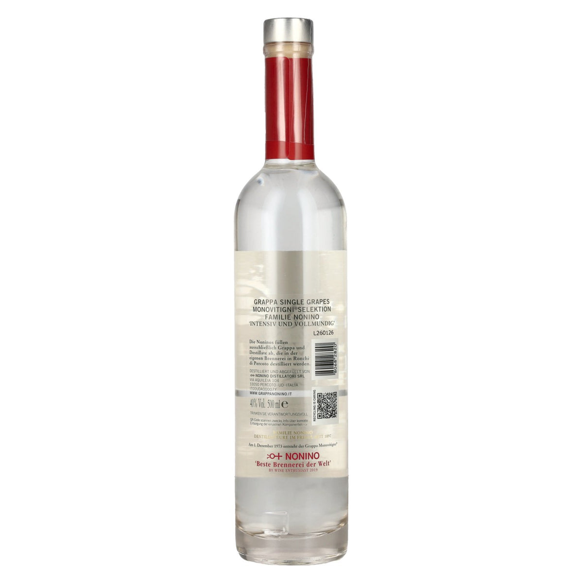 Nonino Grappa Monovitigni Single Grapes 40% Vol. 0,5l