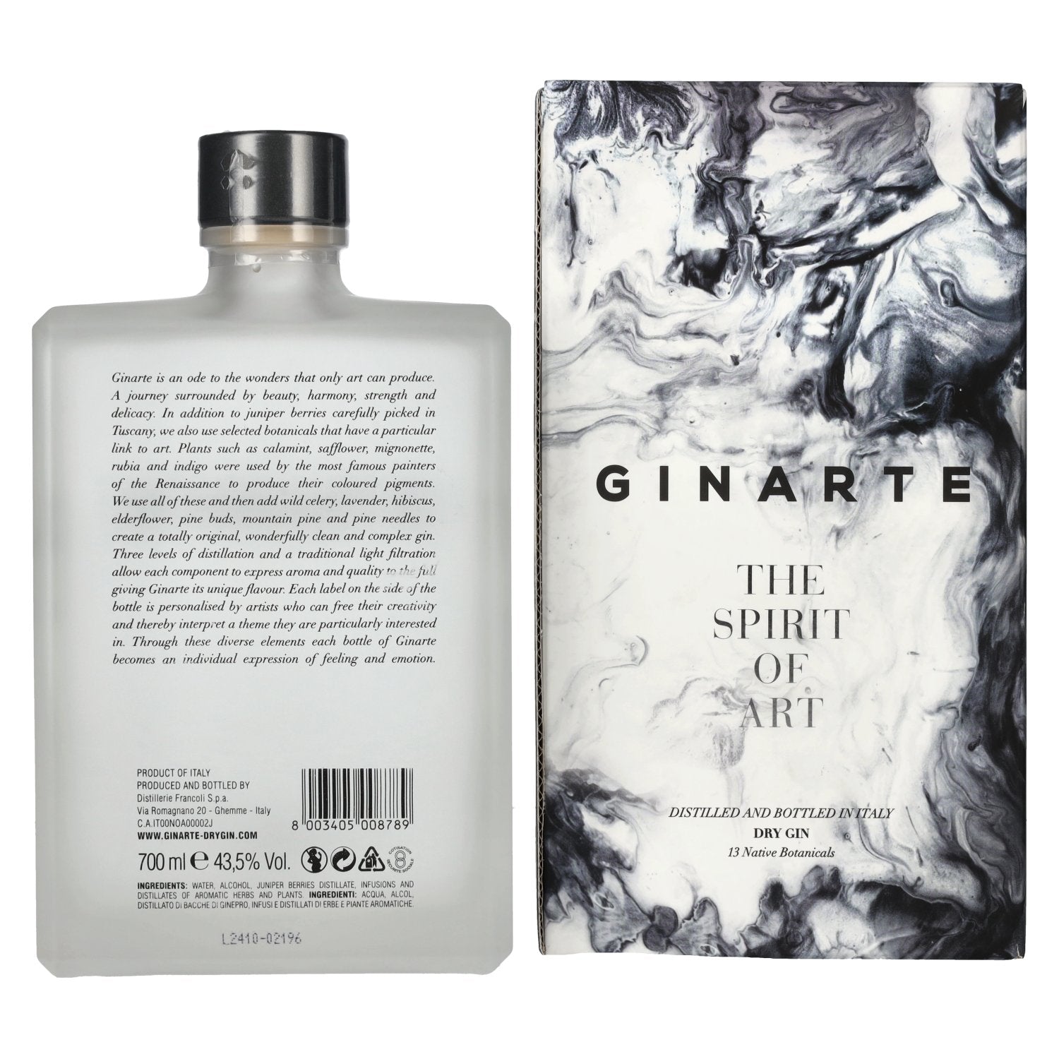 GINARTE Dry Gin The Spirit Of Art 43,5% Vol. 0,7l in gift box