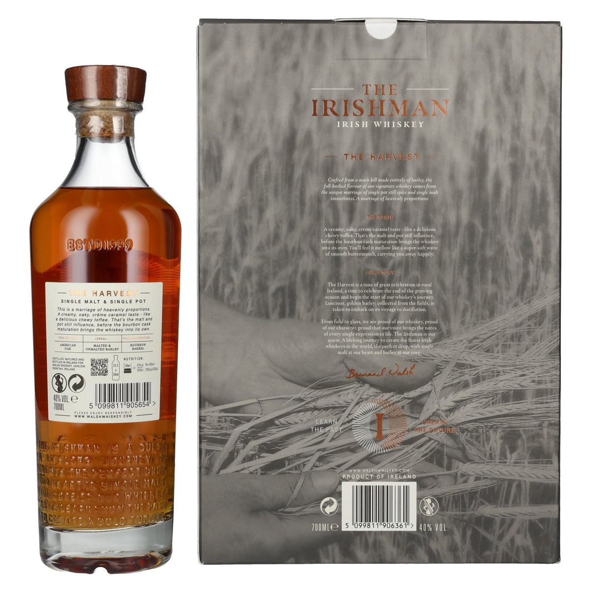The Irishman THE HARVEST Single Malt Irish Whiskey 40% Vol. 0,7l in Geschenkbox mit 2 Gläser