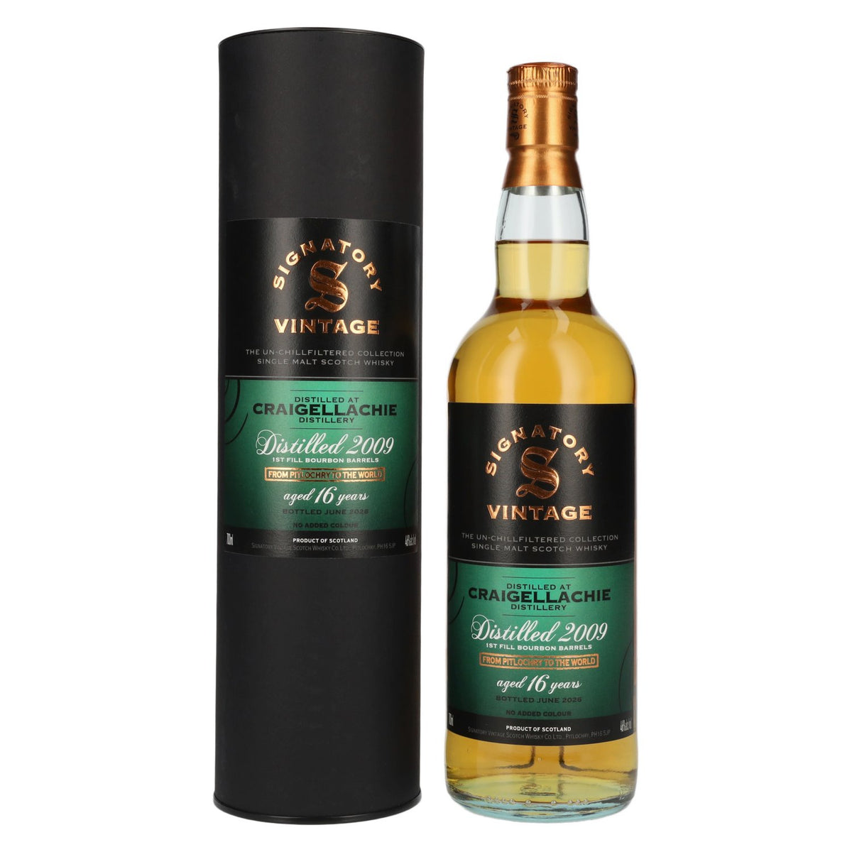 Signatory Vintage CRAIGELLACHIE 16 Years Old The Un-Chillfiltered 2009 46% vol. 0,7 l in geschenkverpakking