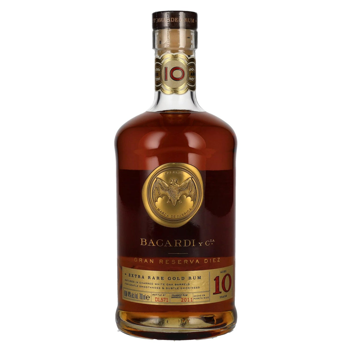 Bacardi 10 Años Gran Reserva Diez Extra Rare Gold Rum 40 % vol. 0,7 l