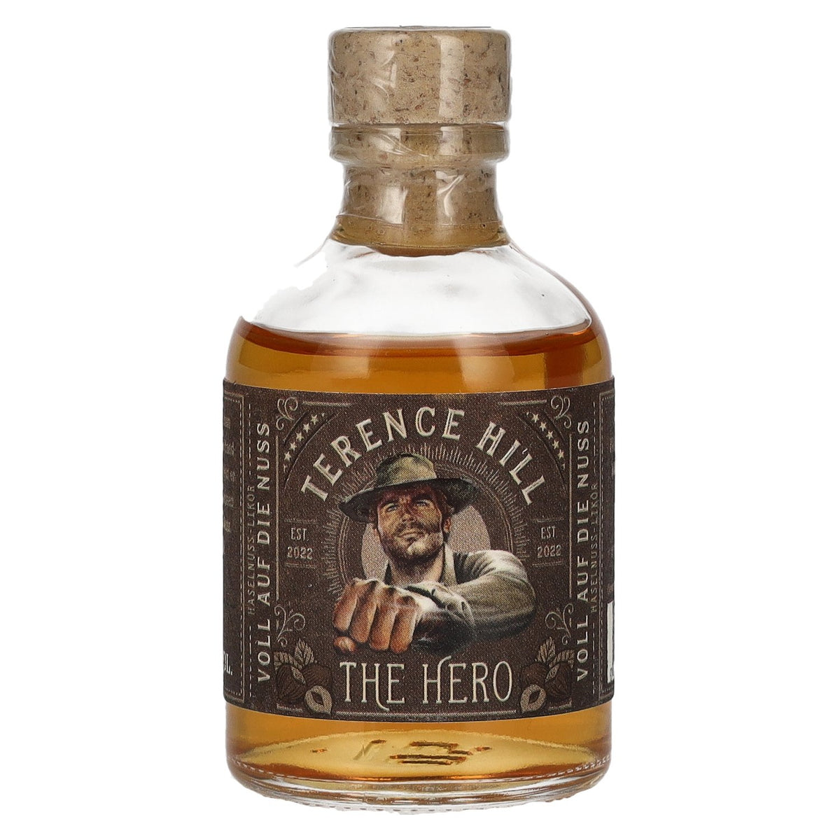Terence Hill THE HERO Voll Auf Die Nuss Hazelnut Liqueur 21% ABV 0.05l