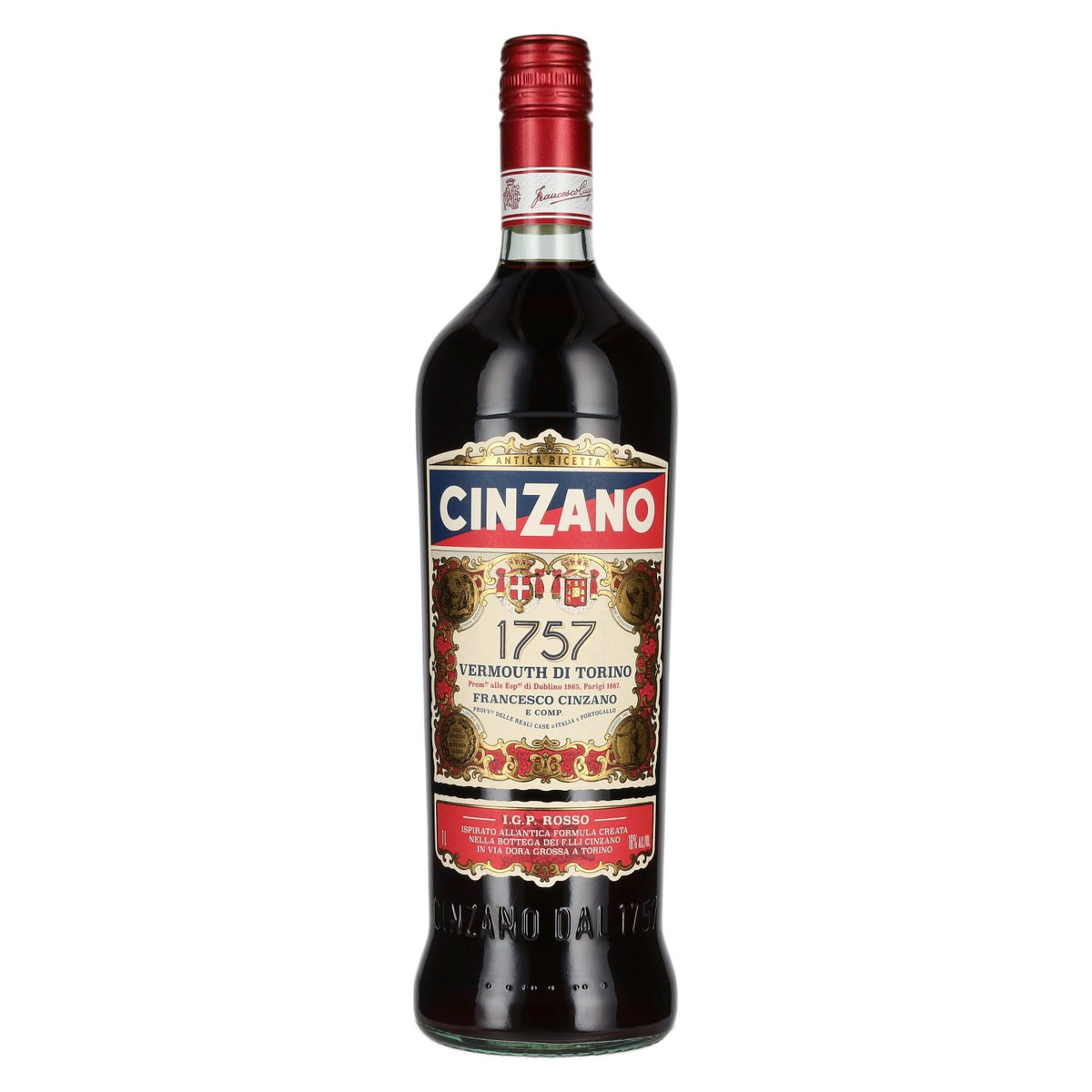 Bottega Cinzano 1757 Vermouth di Torino ROSSO 16% ABV 1l NEW DESIGN