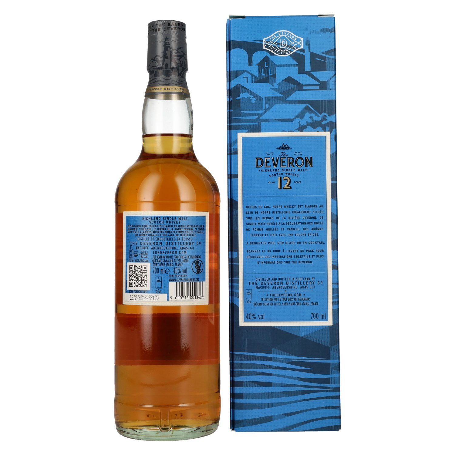 The Deveron 12 Years Old Highland Single Malt 40% Vol. 0,7l in geschenkverpakking