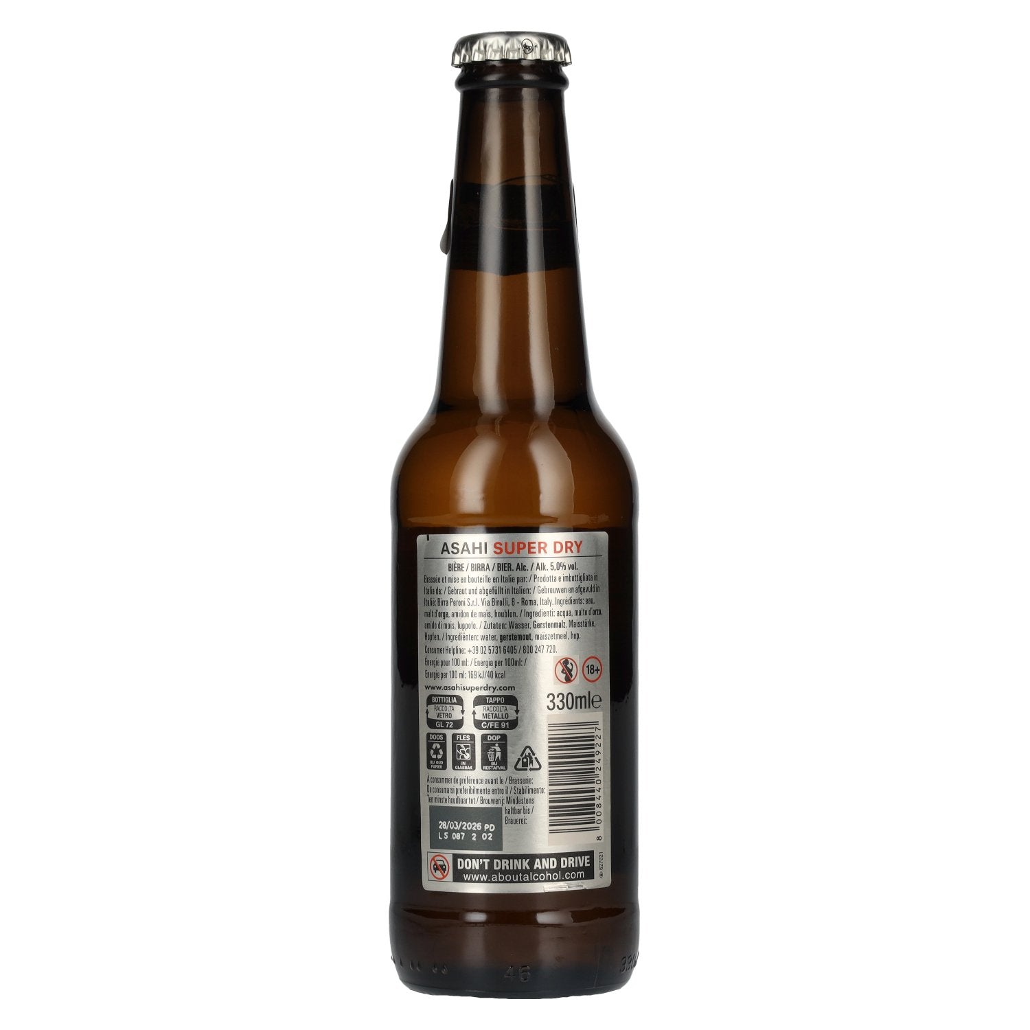 Asahi Super Dry Beer 5% Vol. 0,33l