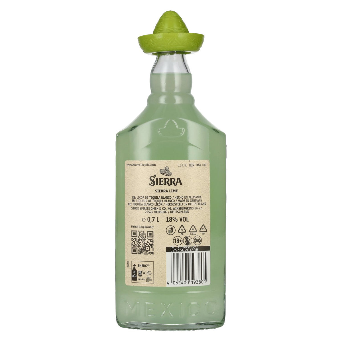 Sierra Lime Licor de Tequila 18% Vol. 0,7l