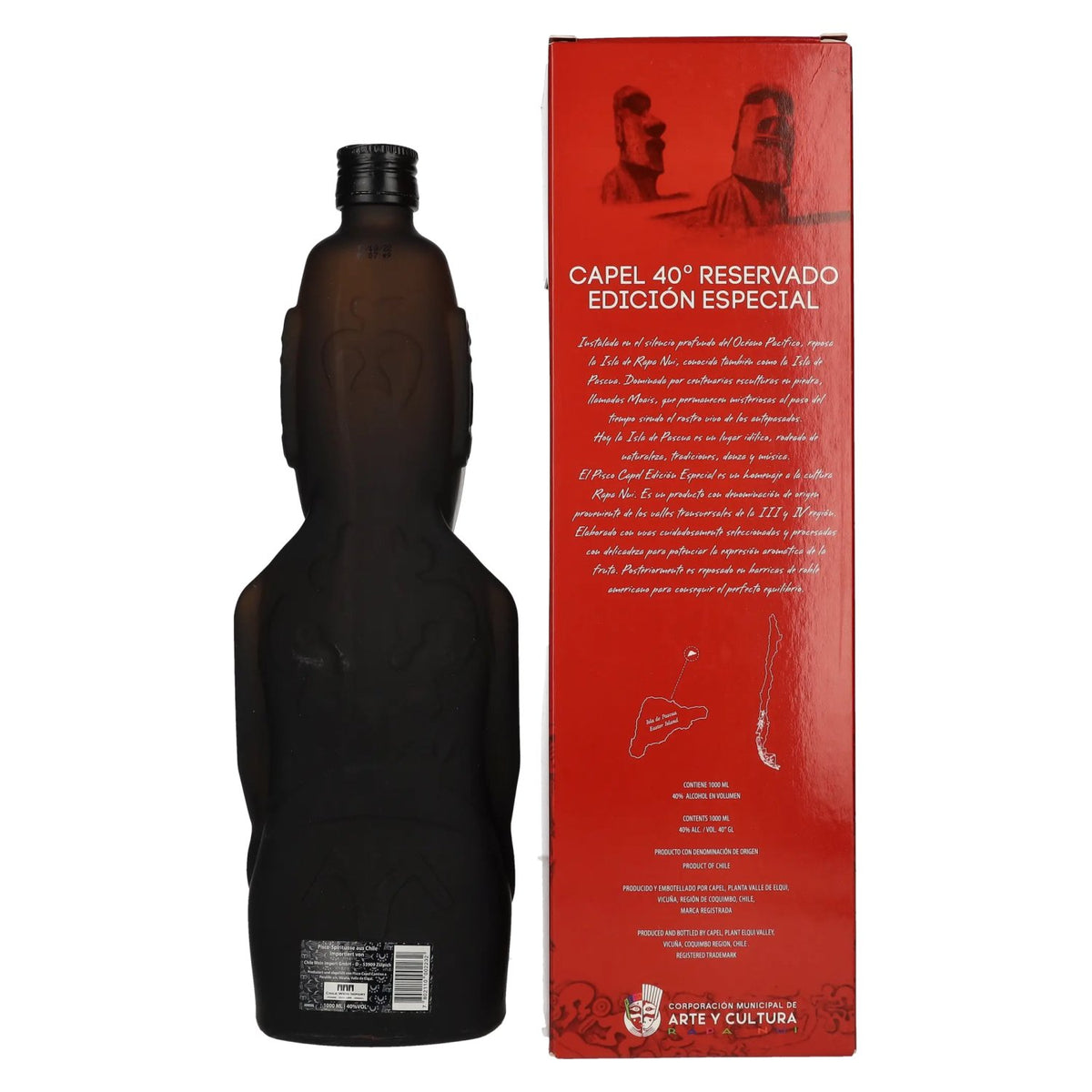 Pisco Capel Reservado Edición Especial MOAI 40% vol. 1 l in geschenkverpakking