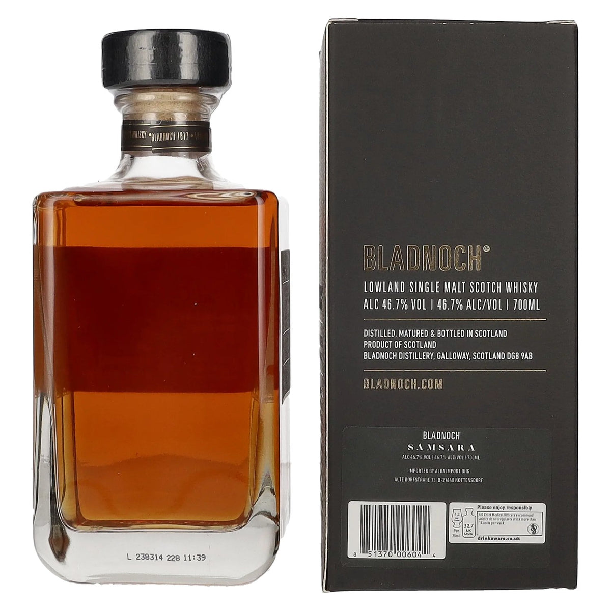 Bladnoch SAMSARA Lowland Single Malt Scotch Whisky 46,7% Vol. 0,7l in Geschenkbox