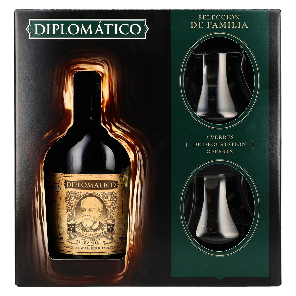 Diplomático SELECCIÓN DE FAMILIA Rum 43% vol. 0,7 l in geschenkverpakking met 2 glazen