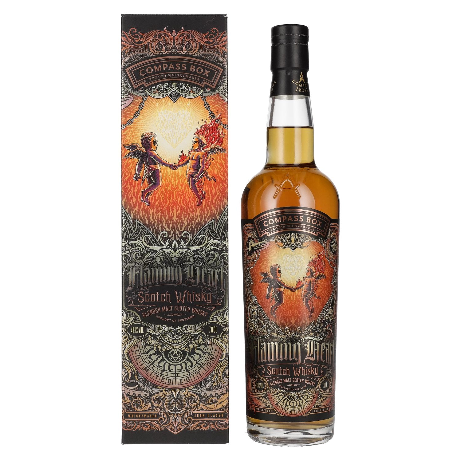 Compass Box FLAMING HEART Blended Malt Limited Edition 2022 48,9% vol. 0,7l en boîte cadeau