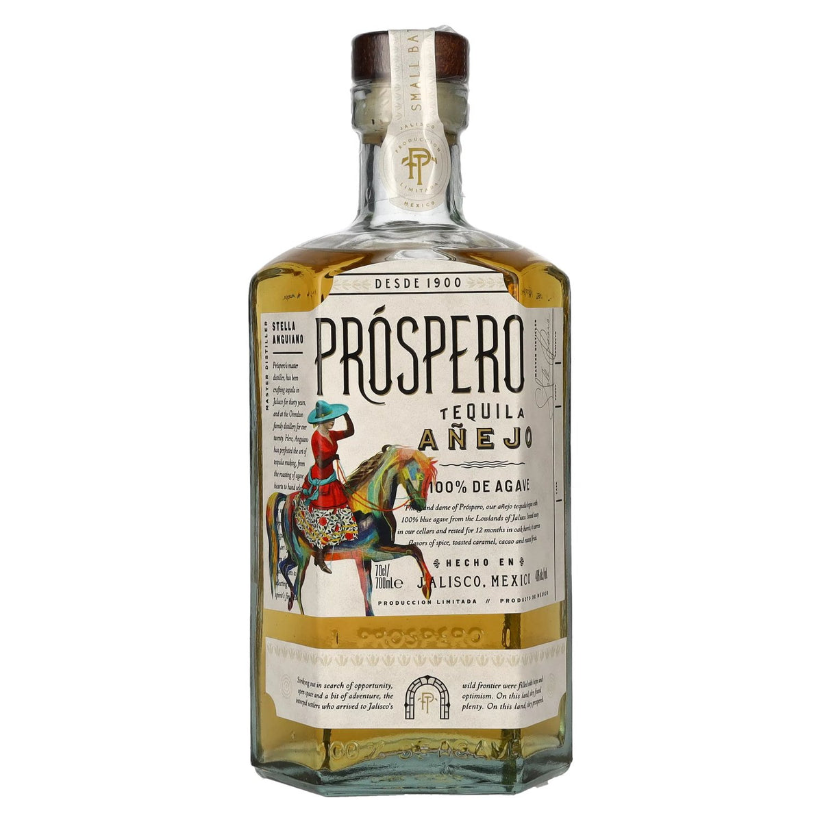 Tequila Próspero Añejo 100 % d'agave par Rita Ora, 40 % vol., 0,7 l