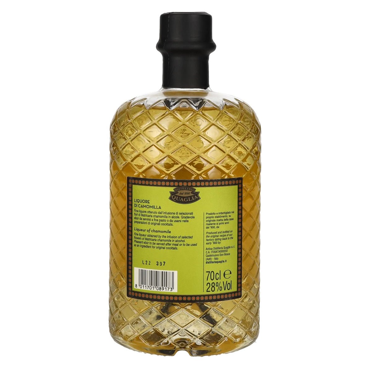 Camomilla Liqueur, Distilleria Quaglia, 28% ABV, 0.7 litres