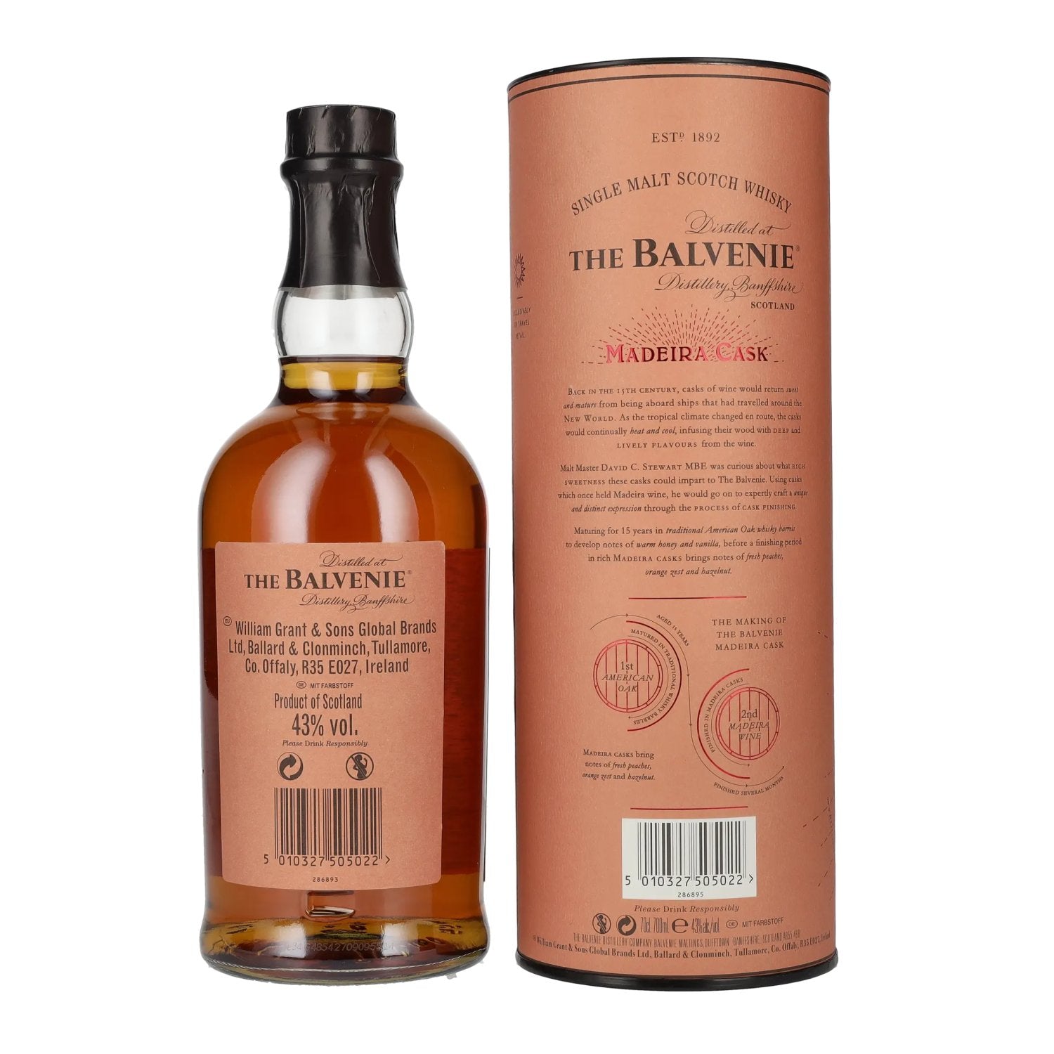 The Balvenie 15 Years Old Madeira Cask Finish 43% Vol. 0,7l in gift box