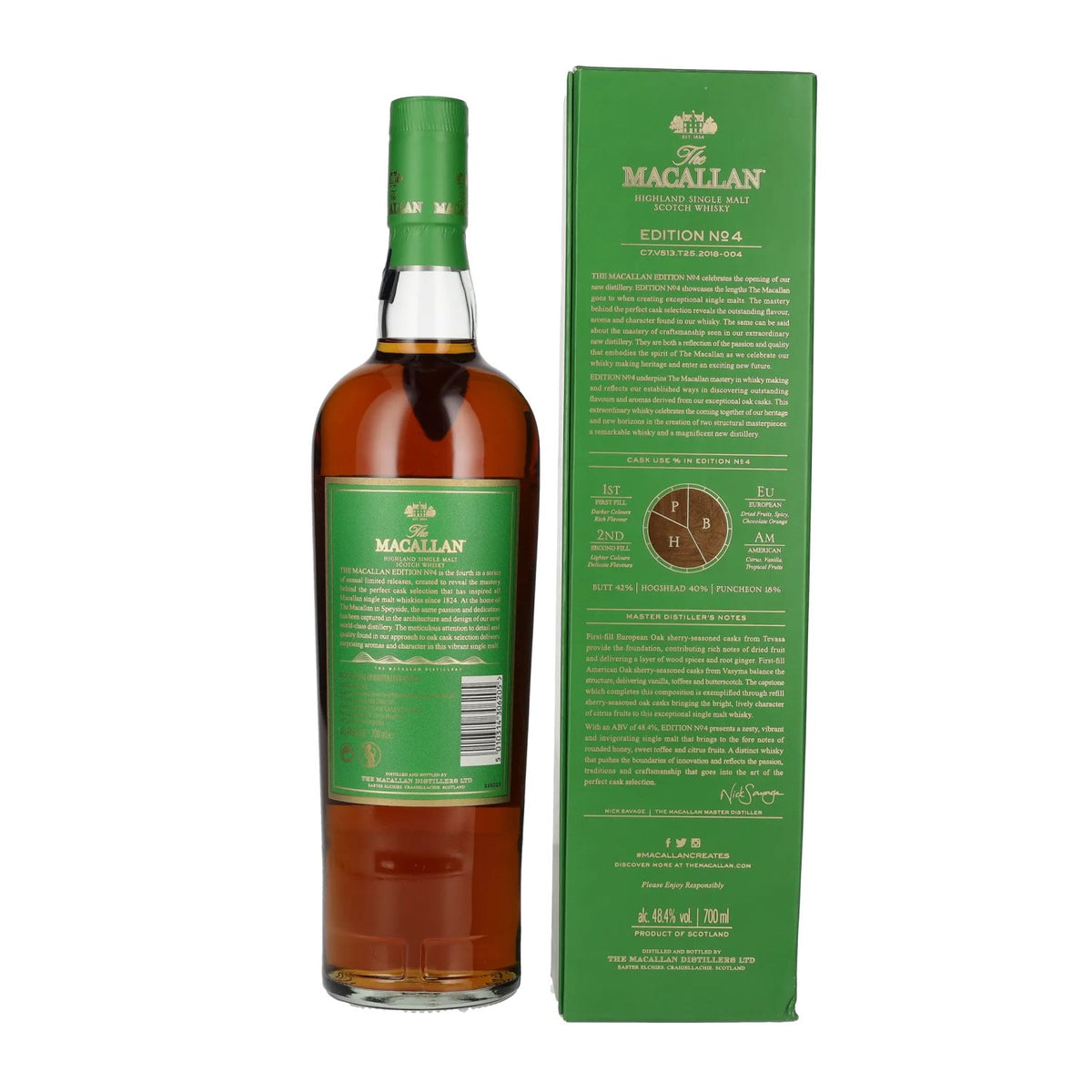 The Macallan EDITION N° 4 Highland Single Malt 48,4 % vol., 0,7 l, dans un coffret cadeau