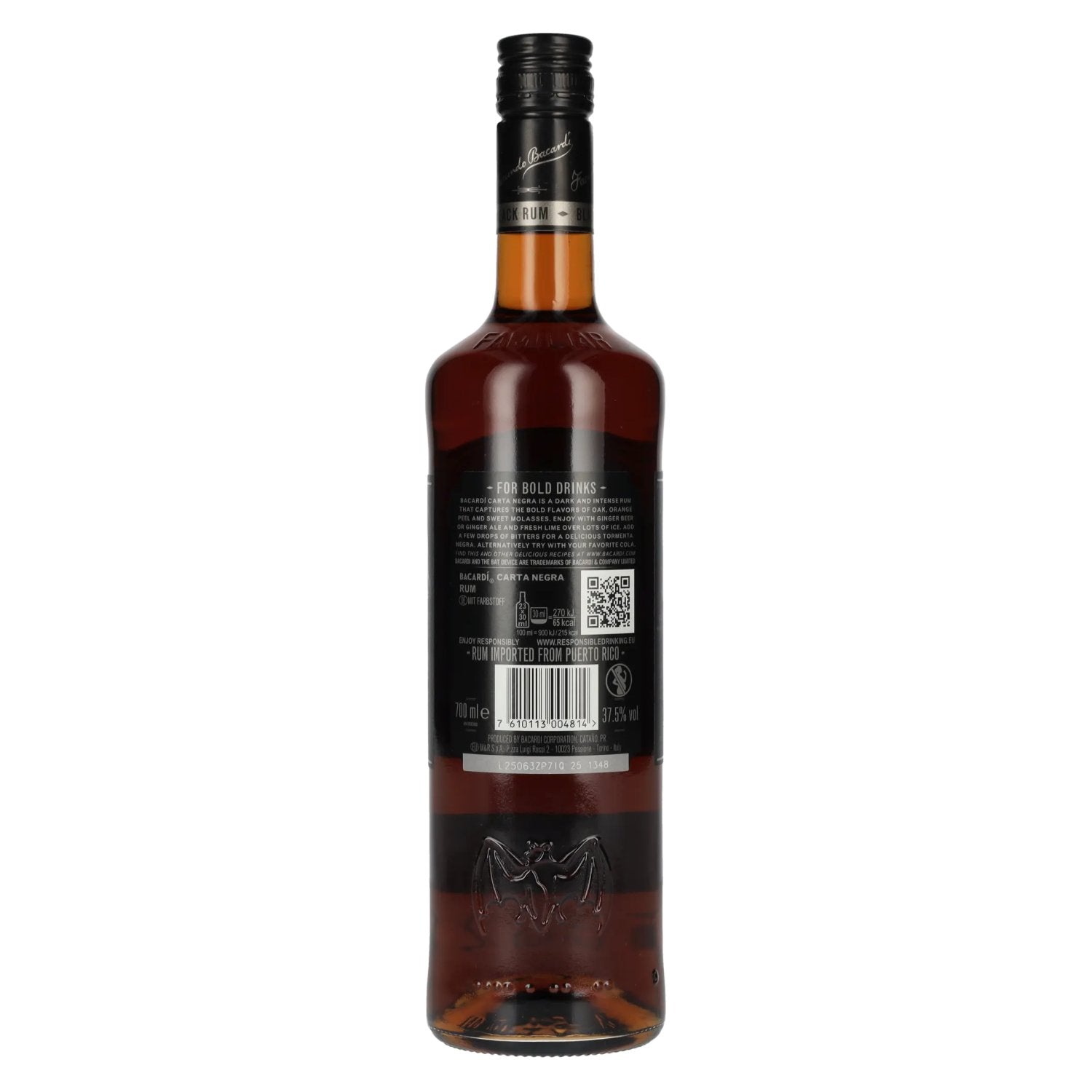 Bacardi Carta Negra Superior Black Rum 37,5% Vol. 0,7l