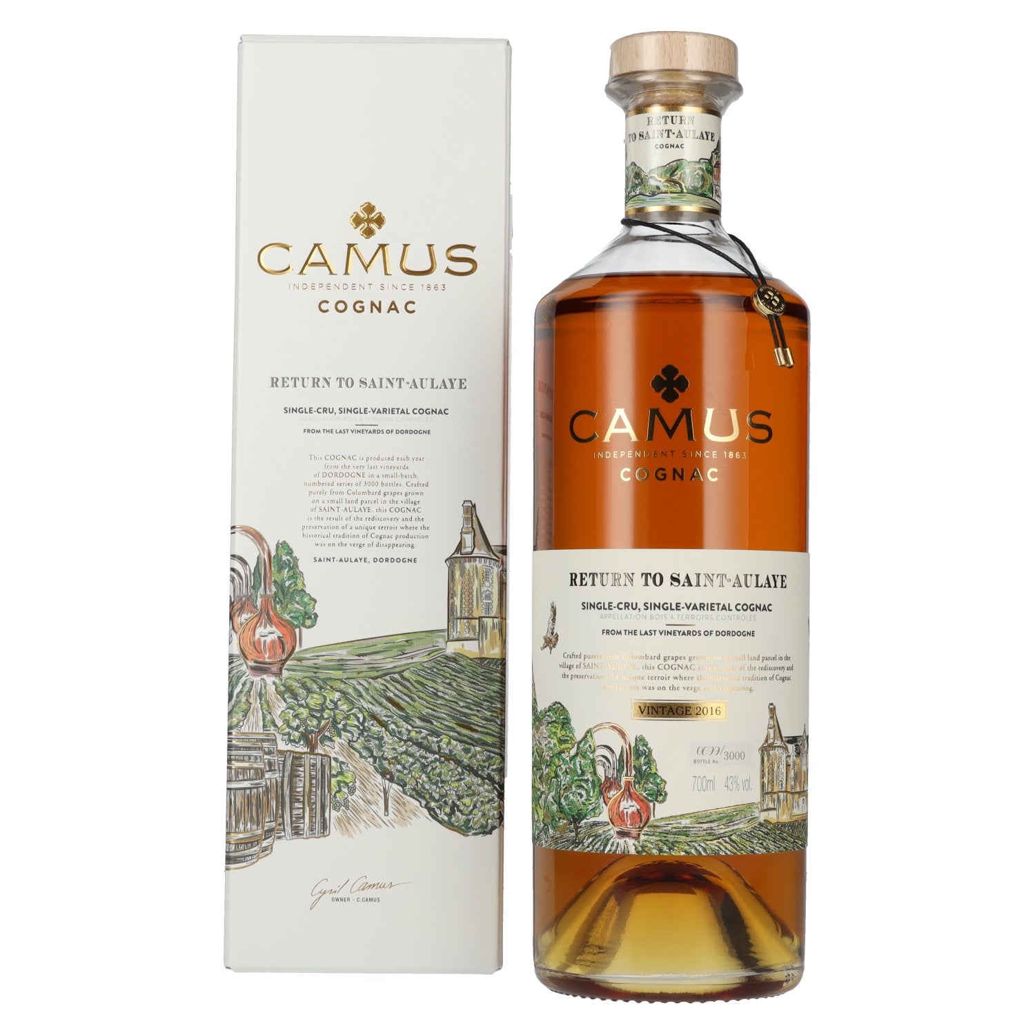 Camus Cognac RETURN TO SAINT-AULAYE Vintage 2016 43% Vol. 0,7l in Geschenkbox