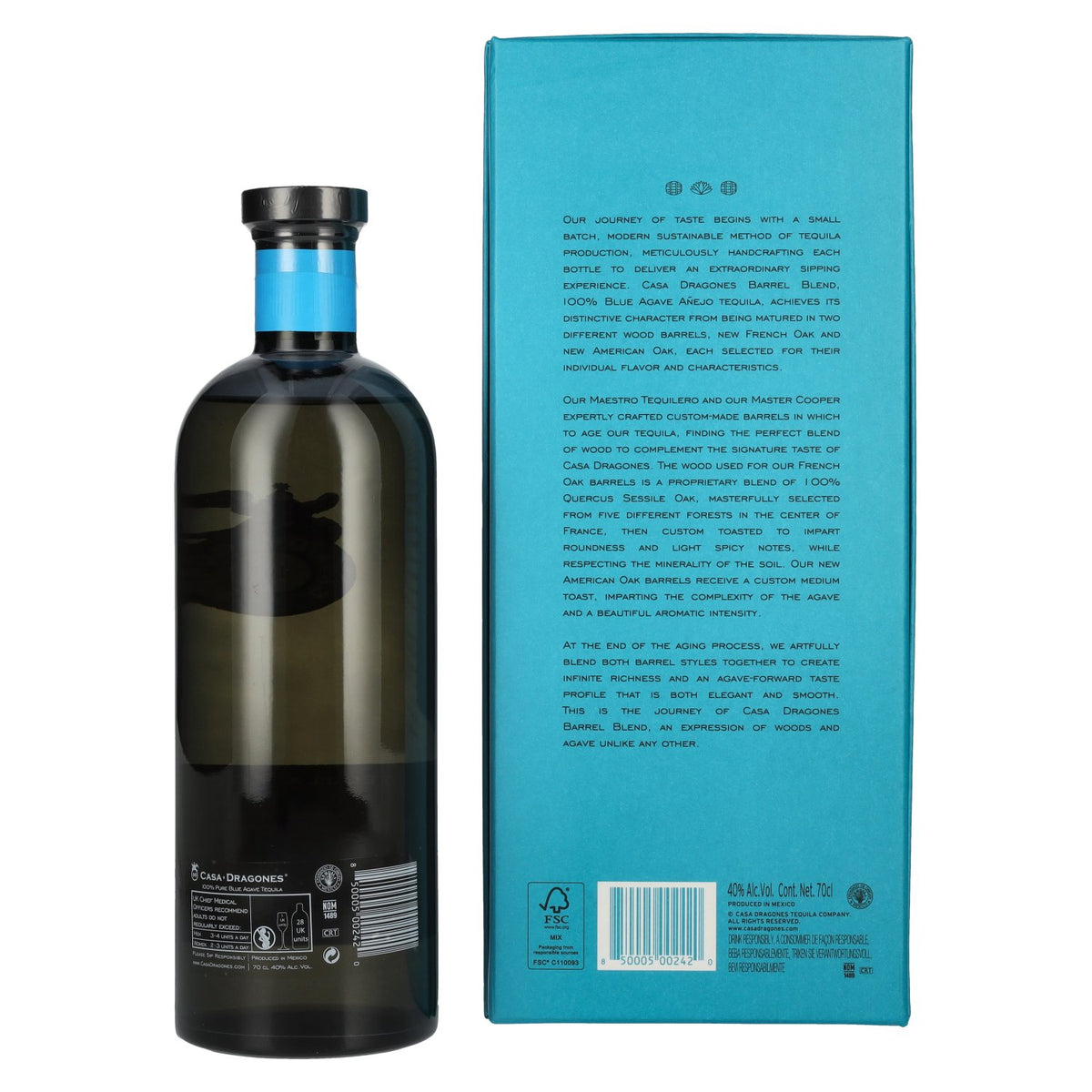 Casa Dragones Tequila AÑEJO Barrel Blend 100% Puro Agave Azul 40% Vol. 0,7l in geschenkverpakking