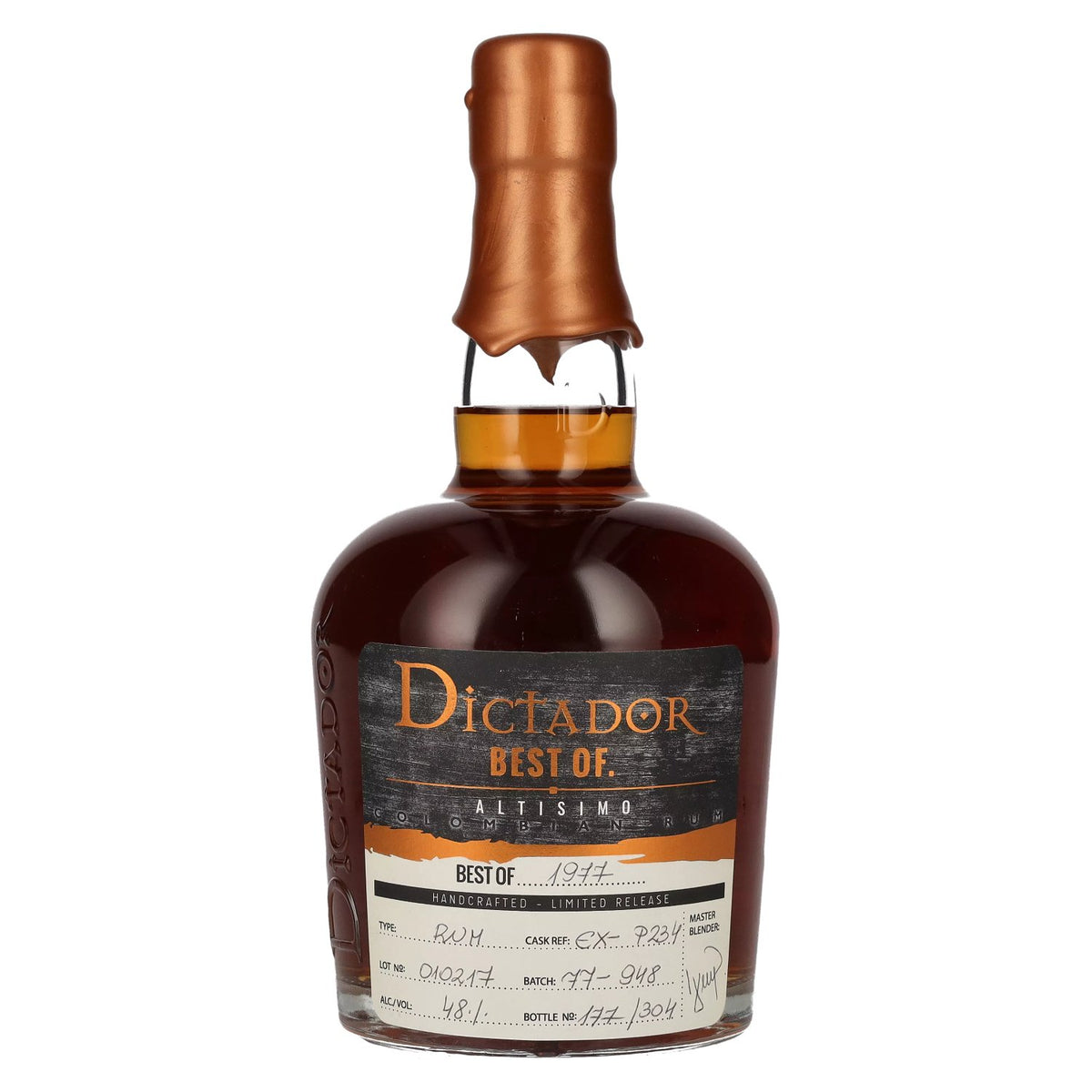 Dictador BEST OF 1977 ALTISIMO Colombiaanse rum 40 jaar oud/010217/EX-P234 48% vol. 0,7 l