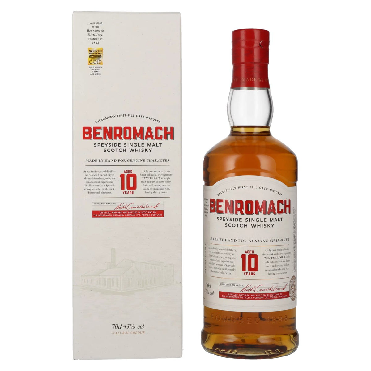 Benromach 10 Years Old The Classic Speyside Single Malt 43% Vol. 0,7l in gift box