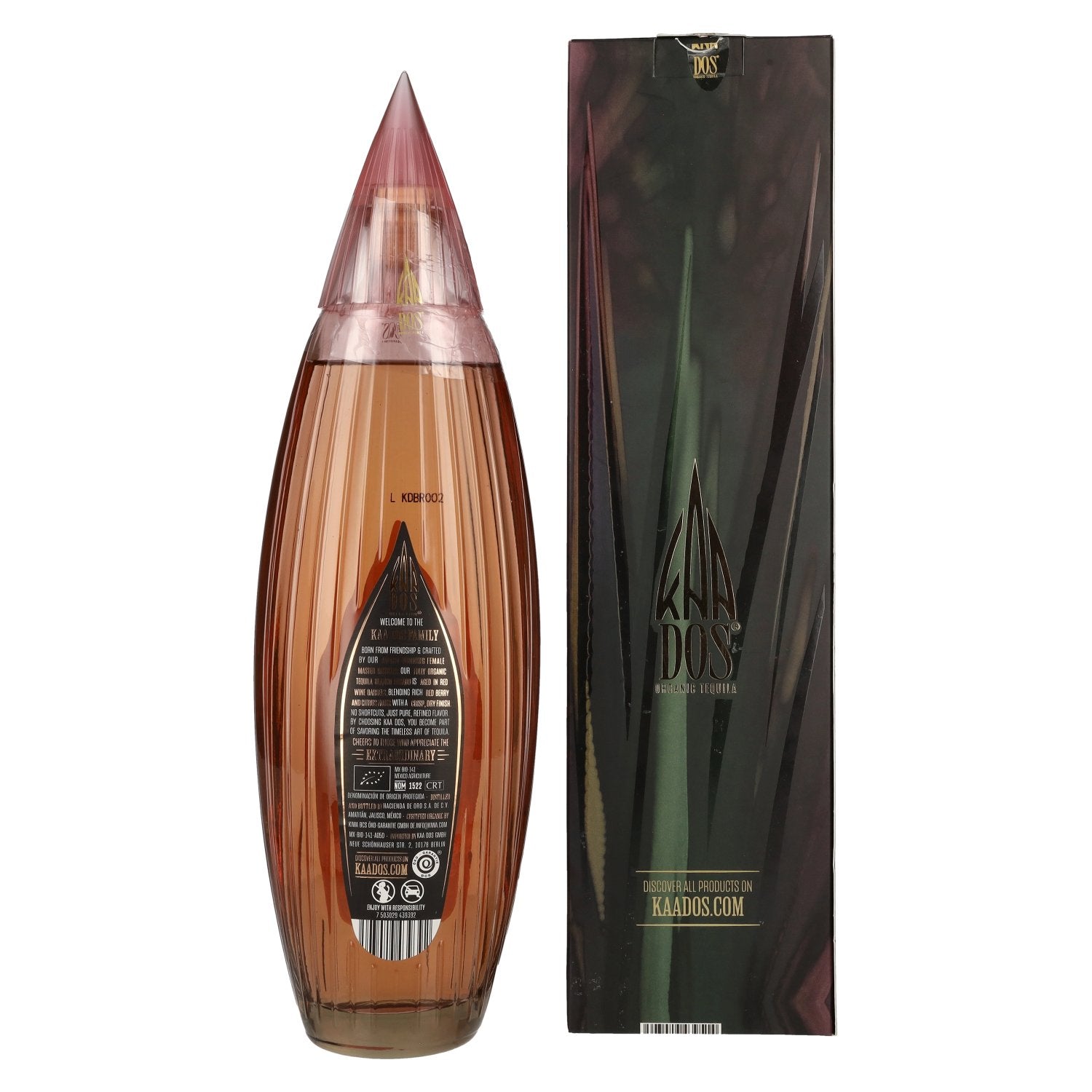 Kaa Dos Selection Organic Tequila BLANCO ROSADO 100% Puro de Agave Azul 40% Vol. 0,7l in gift box