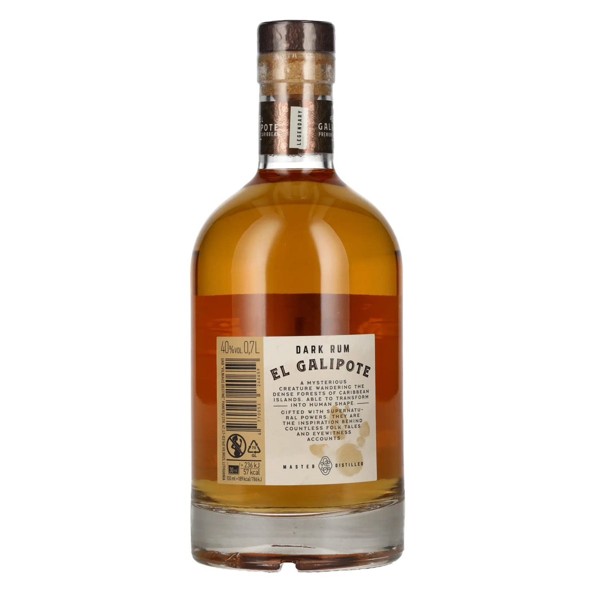 El Galipote Rhum noir des Caraïbes 40 % vol. 0,7 l