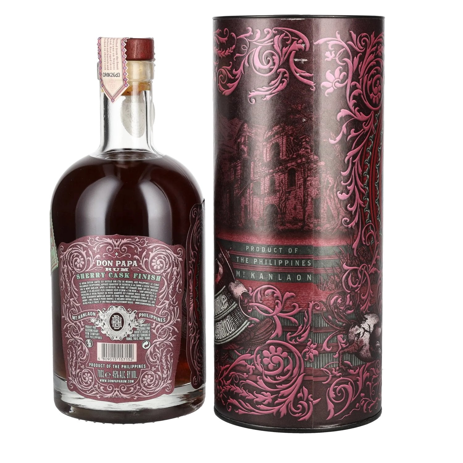 Don Papa Rum Sherry vaten 45% Vol. 0,7l in geschenkverpakking