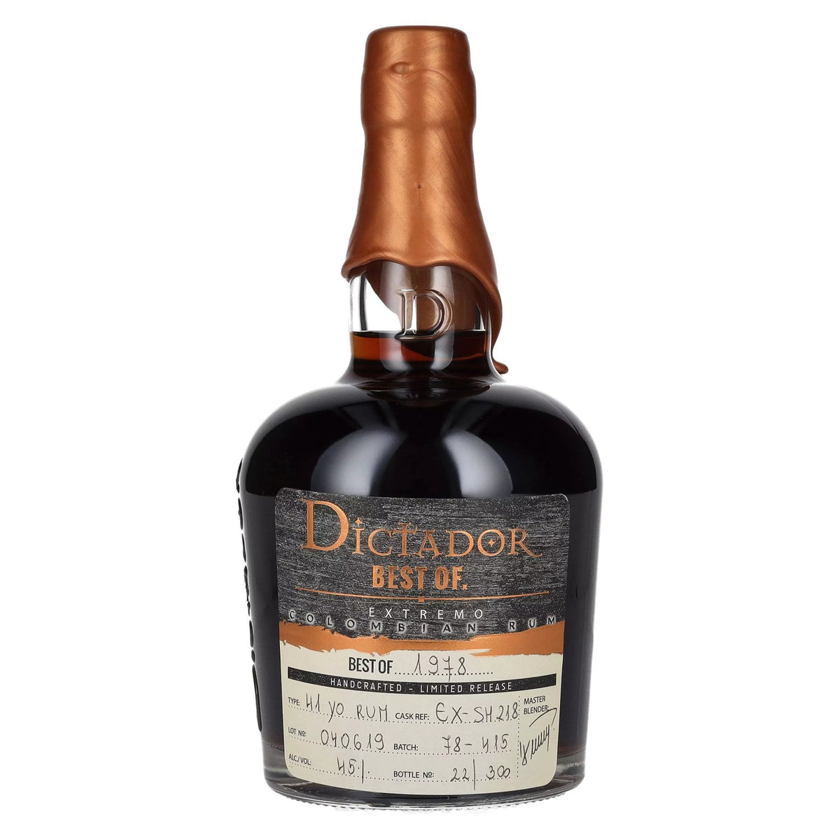 Dictador BEST OF 1978 EXTREMO Colombian Rum 41YO/040619/EX-SM218 45% vol. 0.7 l