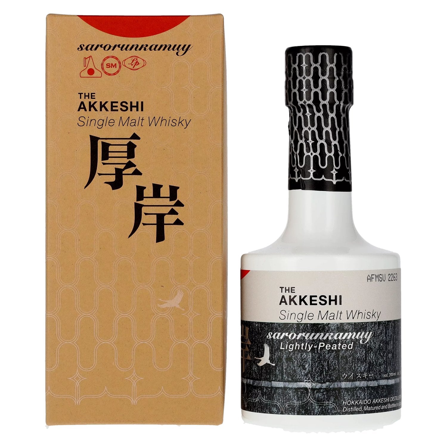 The Akkeshi Single Malt Spirit sarorunkamuy Lightly-Peated 55% Vol. 0,2l in gift box