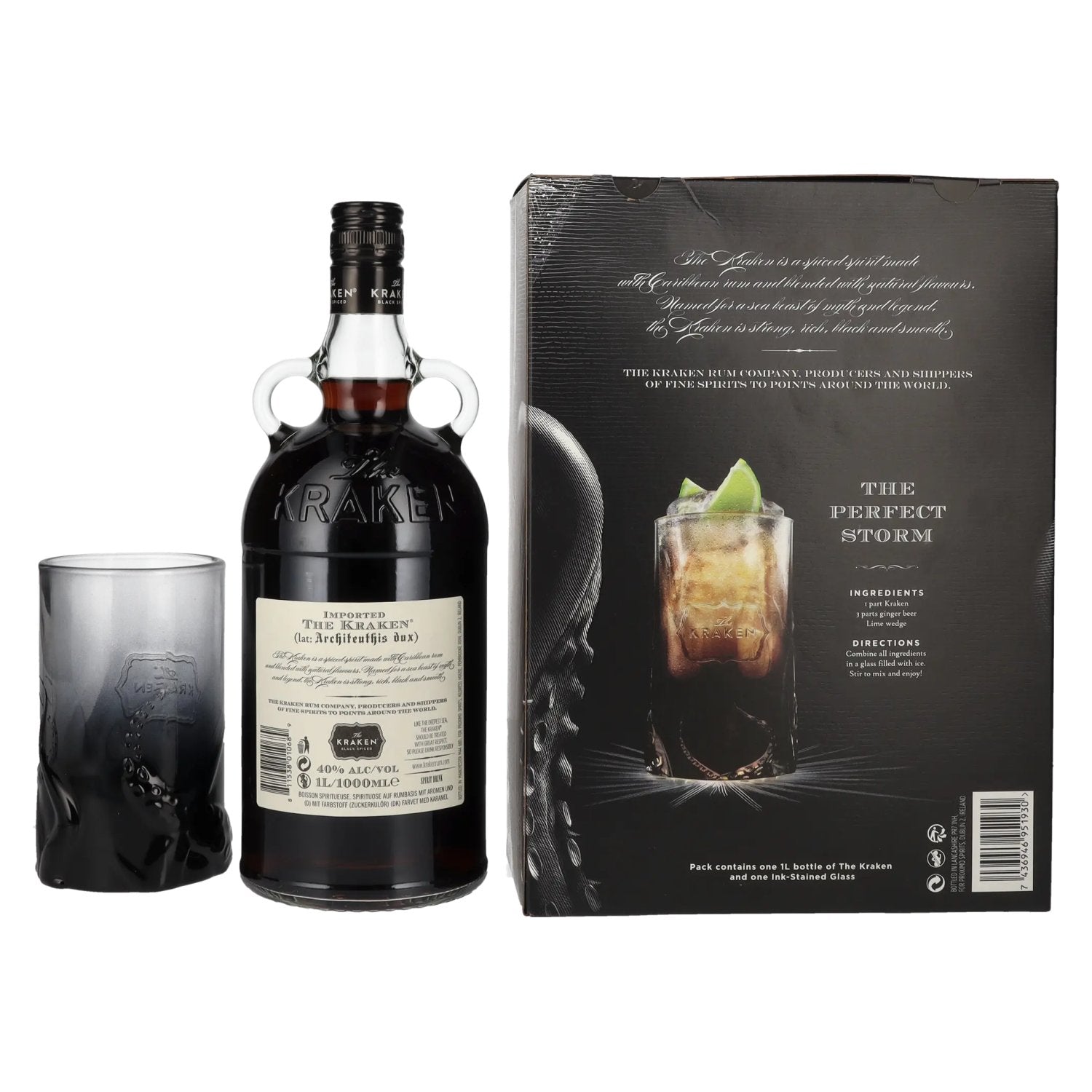 The Kraken Black Spiced 40% Vol. 1l in Geschenkbox mit Glas