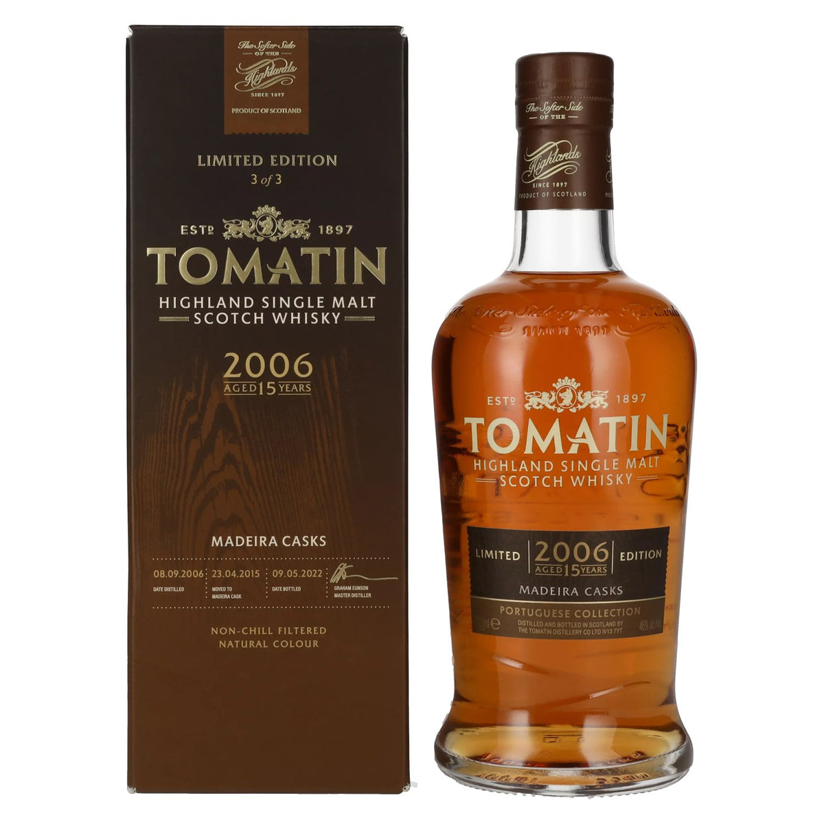 Tomatin 15 ans d'âge Portuguese Collection MADEIRA CASKS 2006 46 % vol. 0,7 l dans un coffret cadeau