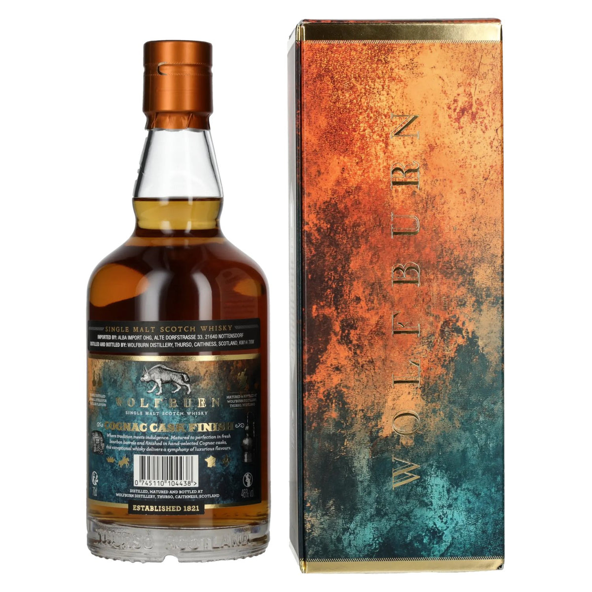 Wolfburn 8 Years Old COGNAC CASKS Single Malt Scotch Whisky Limited Release 46% Vol. 0,7l in Geschenkbox