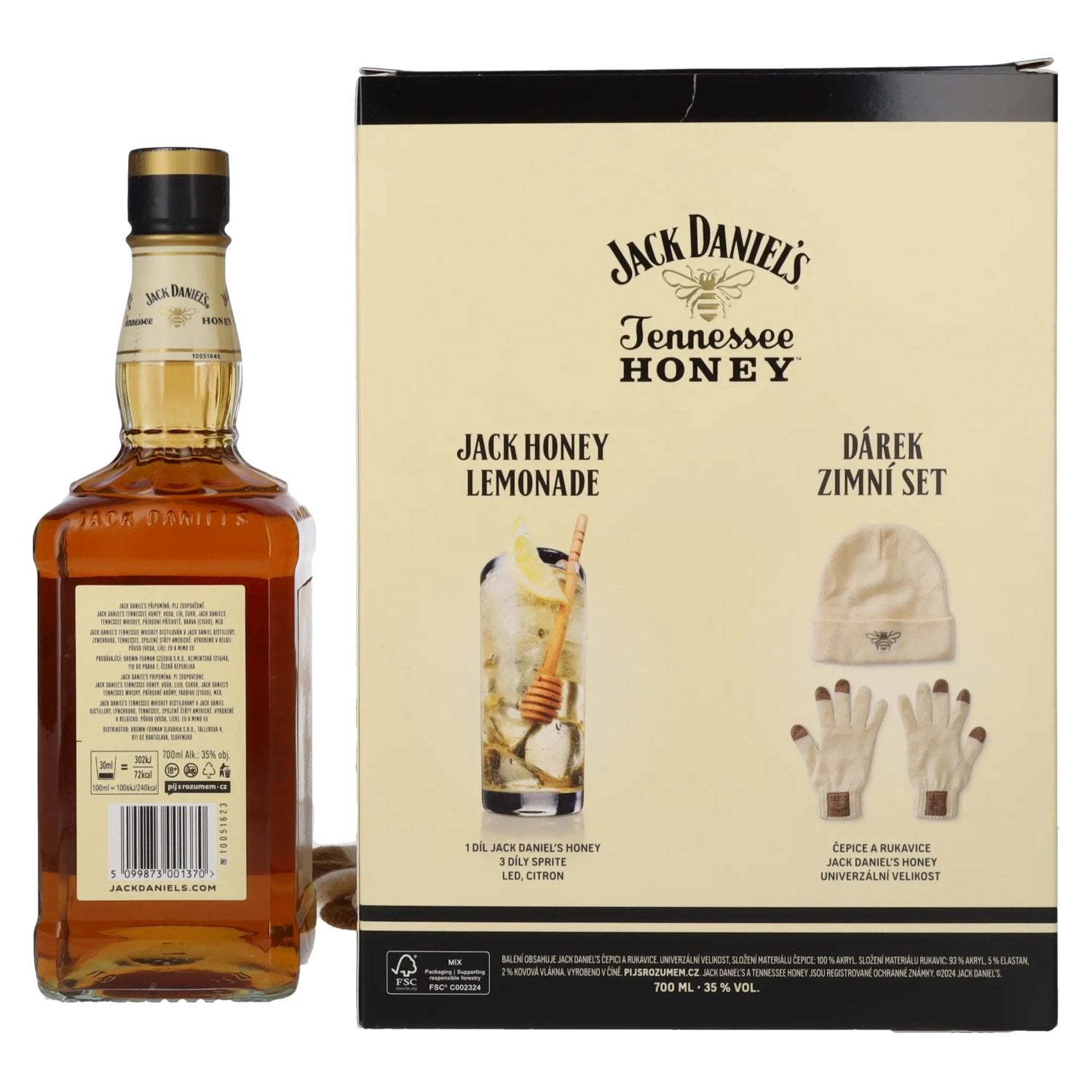 Jack Daniel's Tennessee HONEY 35% vol. 0,7l avec kit d'hiver